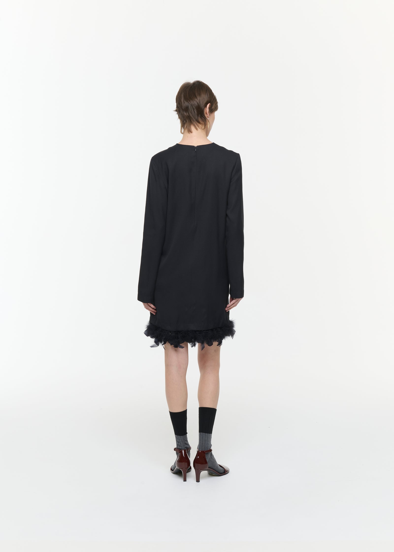 MINI DRESS WITH FEATHERS