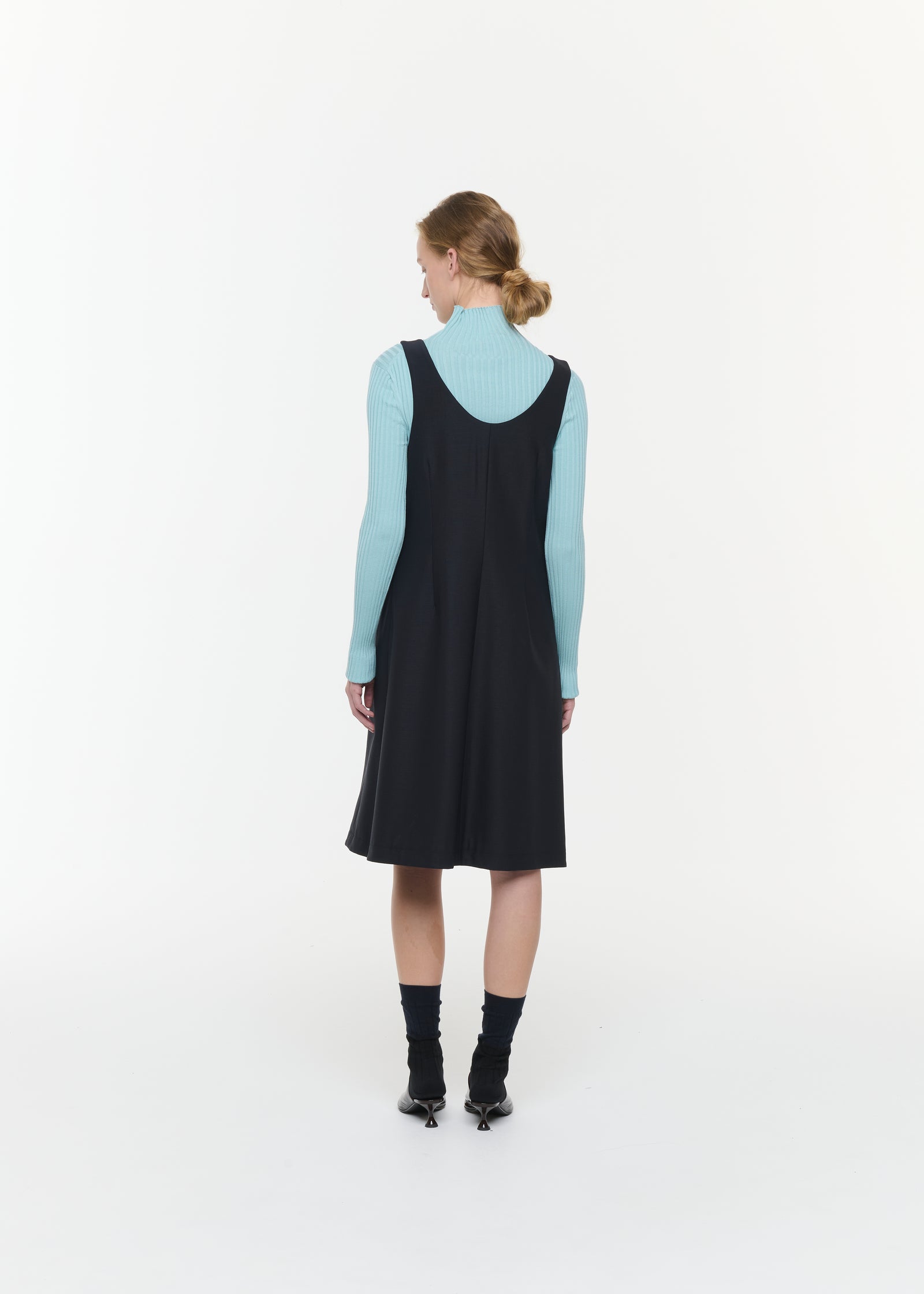 FLARED WOOL MINI DRESS