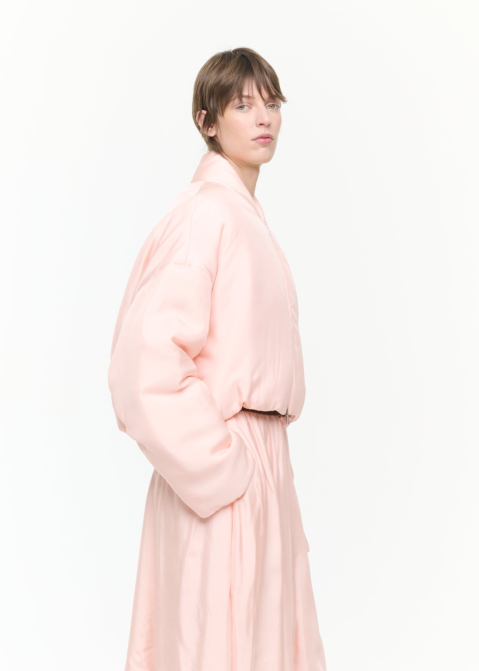 BOMBER CORTO IN TWILL COLOR BELLINI