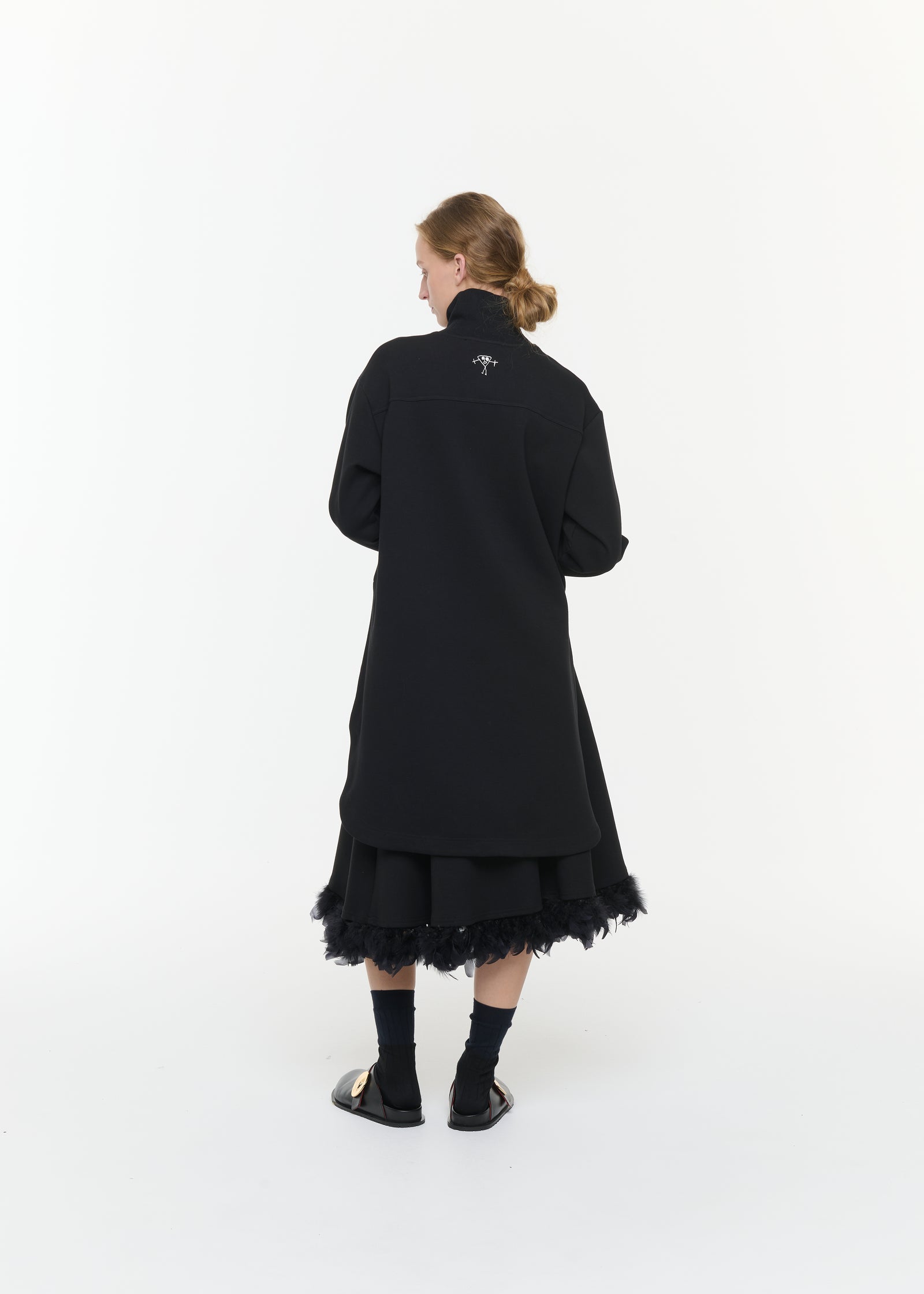 ASYMMETRIC FLEECE TURTLENECK SWEATSHIRT