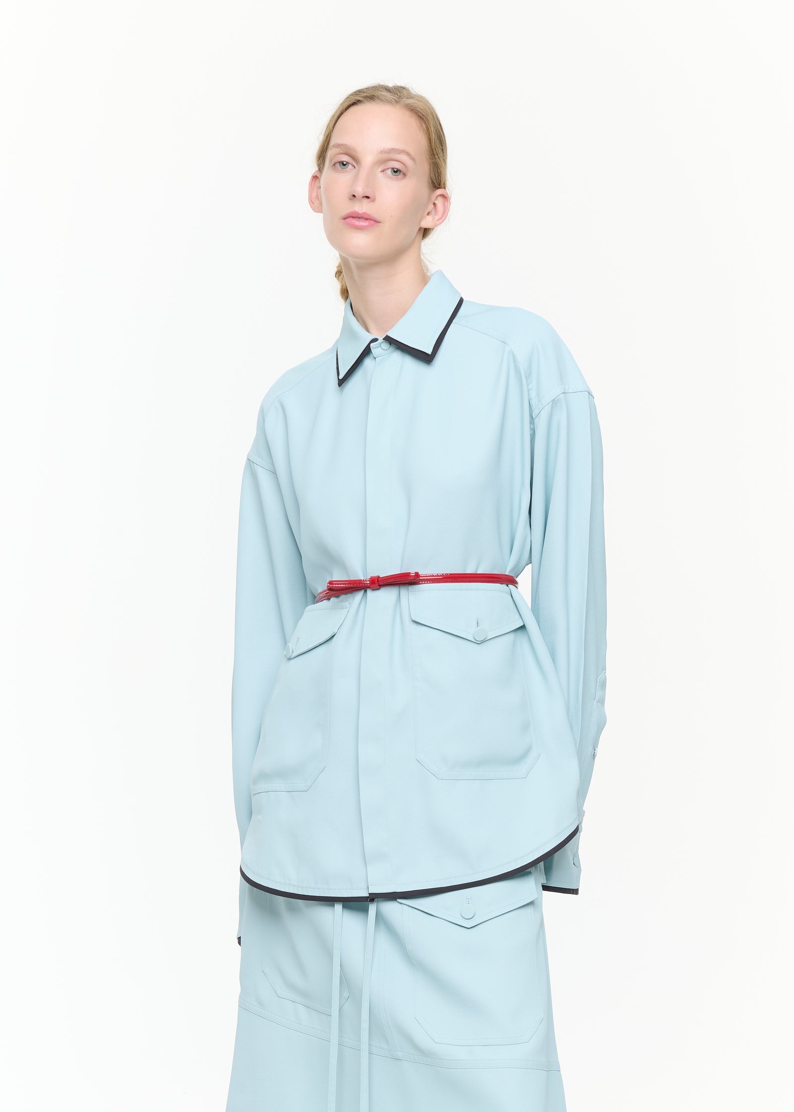 SABLE' SHIRT WITH POCKETS AND PIPING
