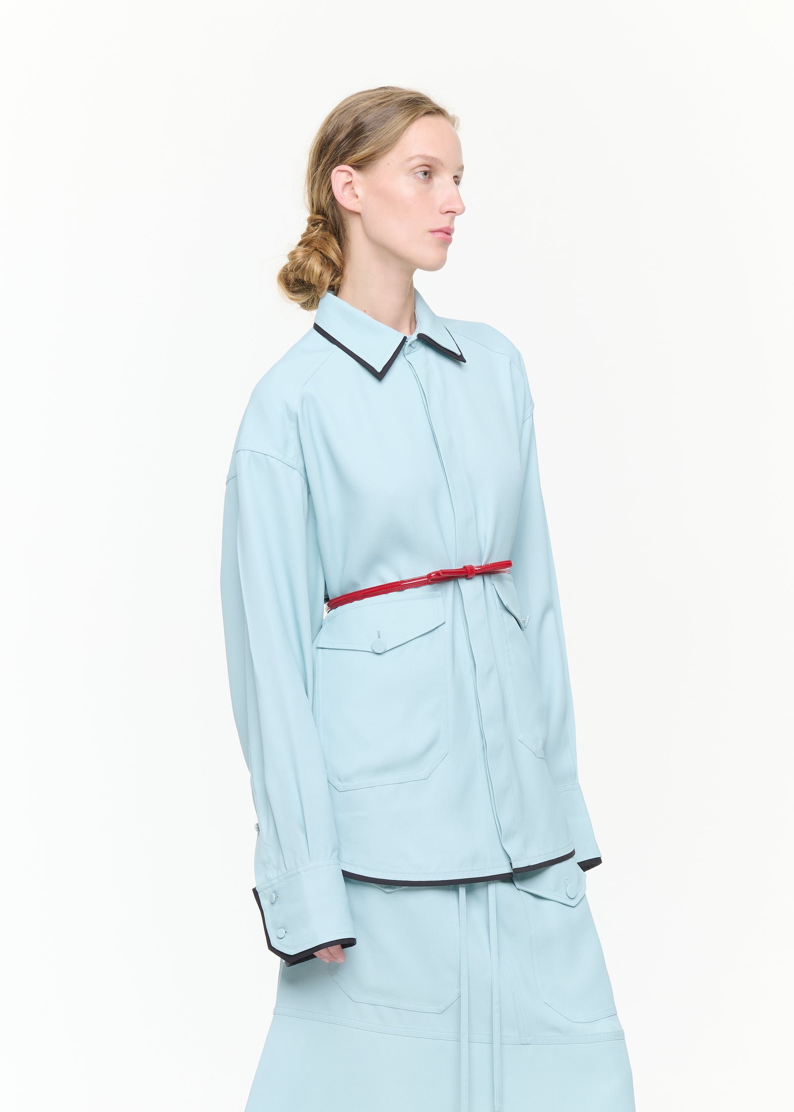 SABLE' SHIRT WITH POCKETS AND PIPING
