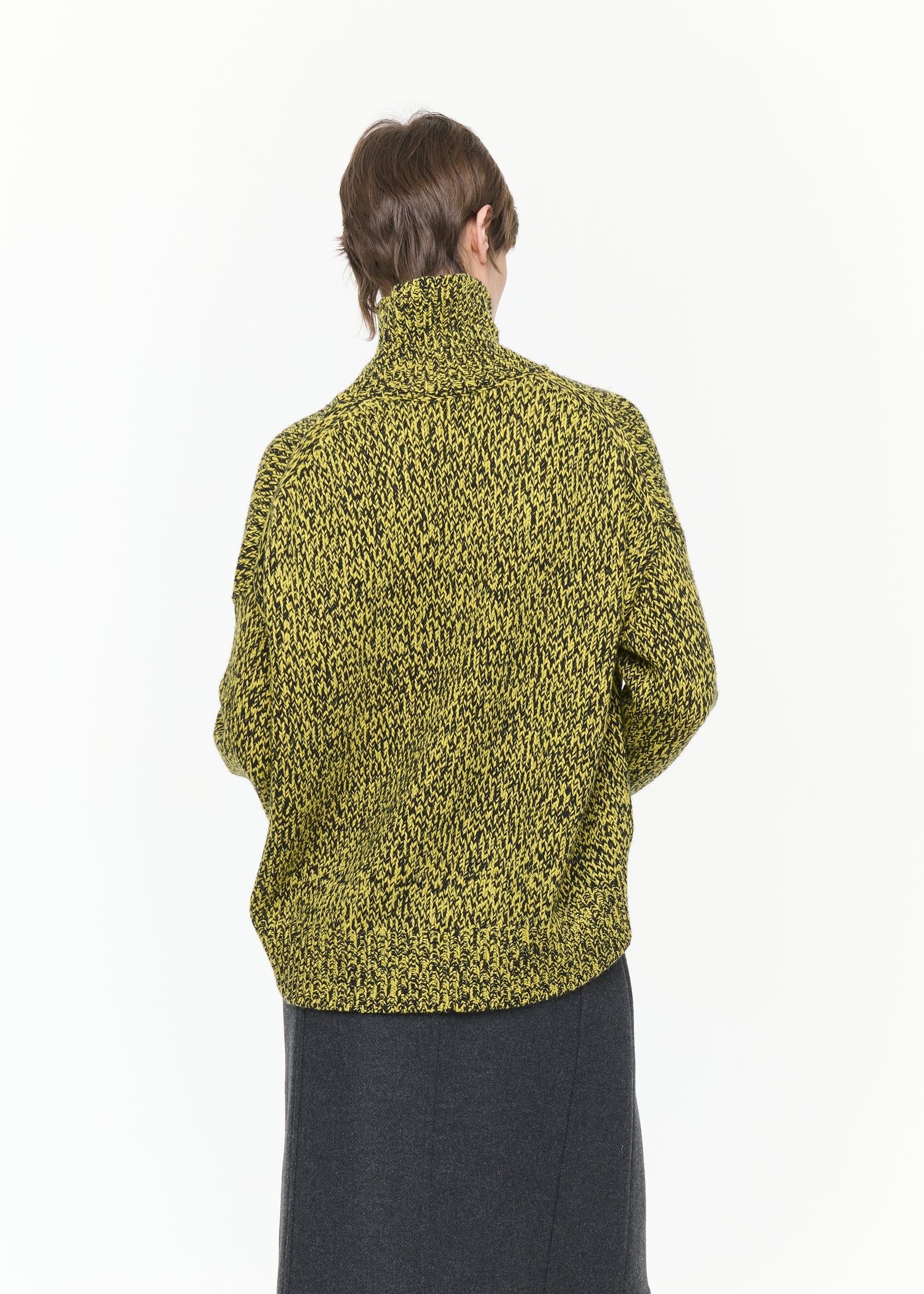 MELANGE YELLOW TURTLENECK SWEATER