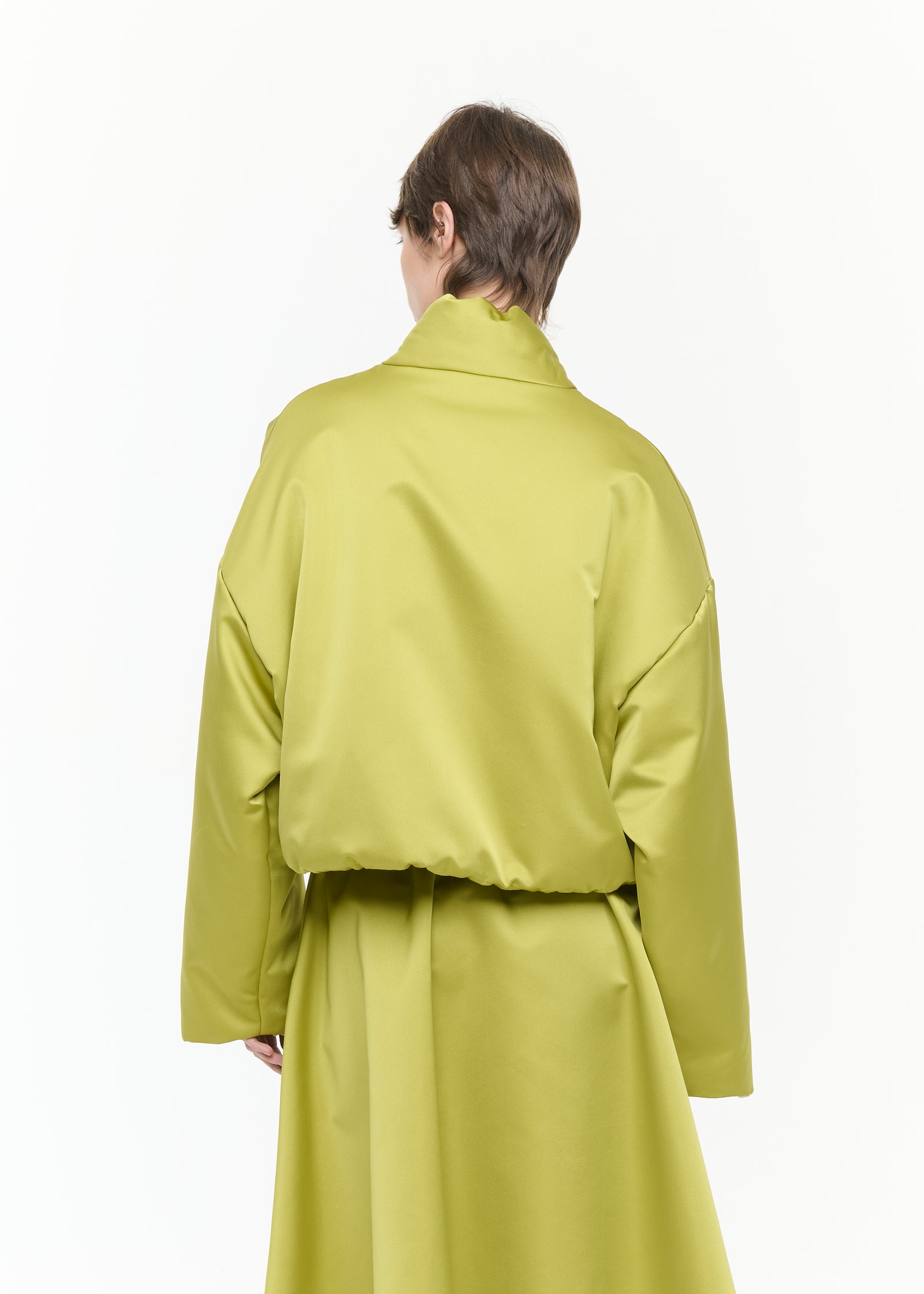 CITRON CROPPED DUCHESSE BOMBER JACKET