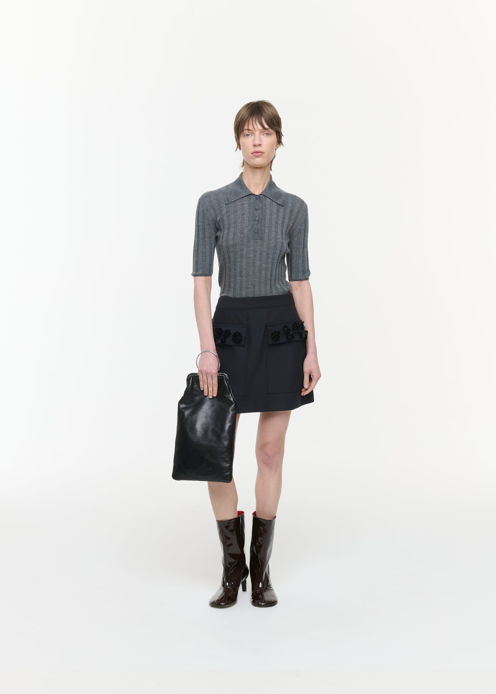 MINI SKIRT WITH EMBROIDERED POCKETS