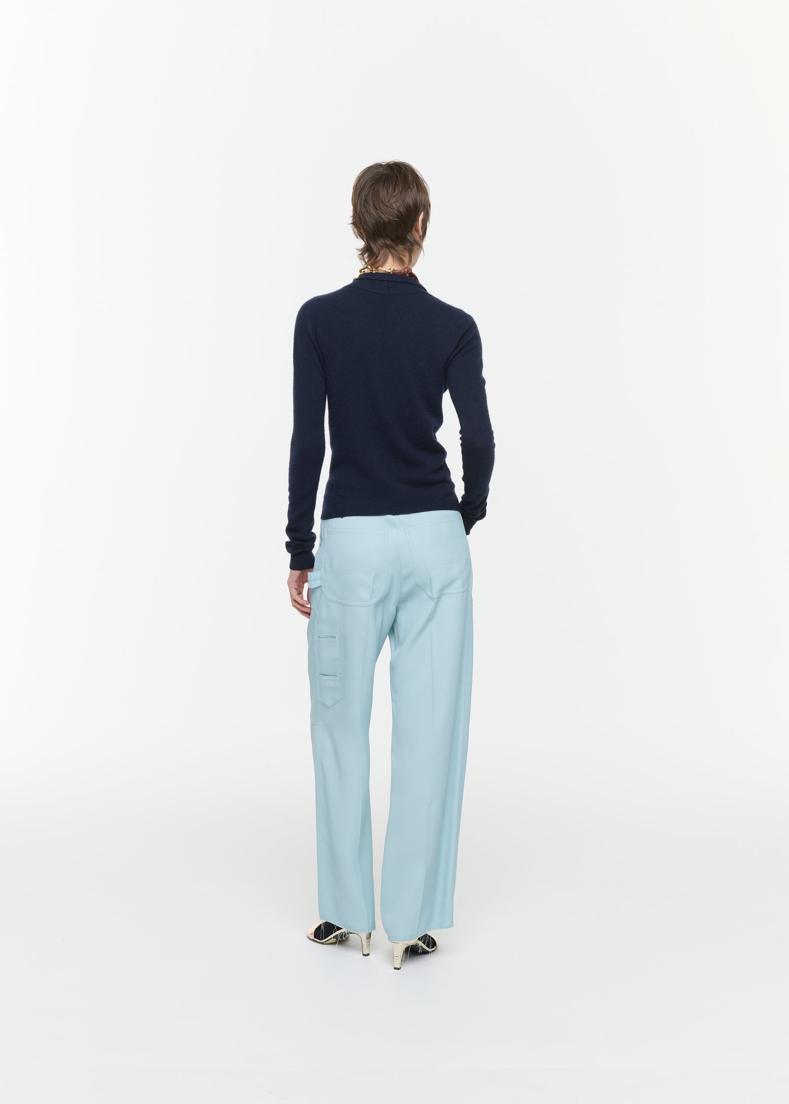 SABLE VISCOSE UTILITY TROUSERS