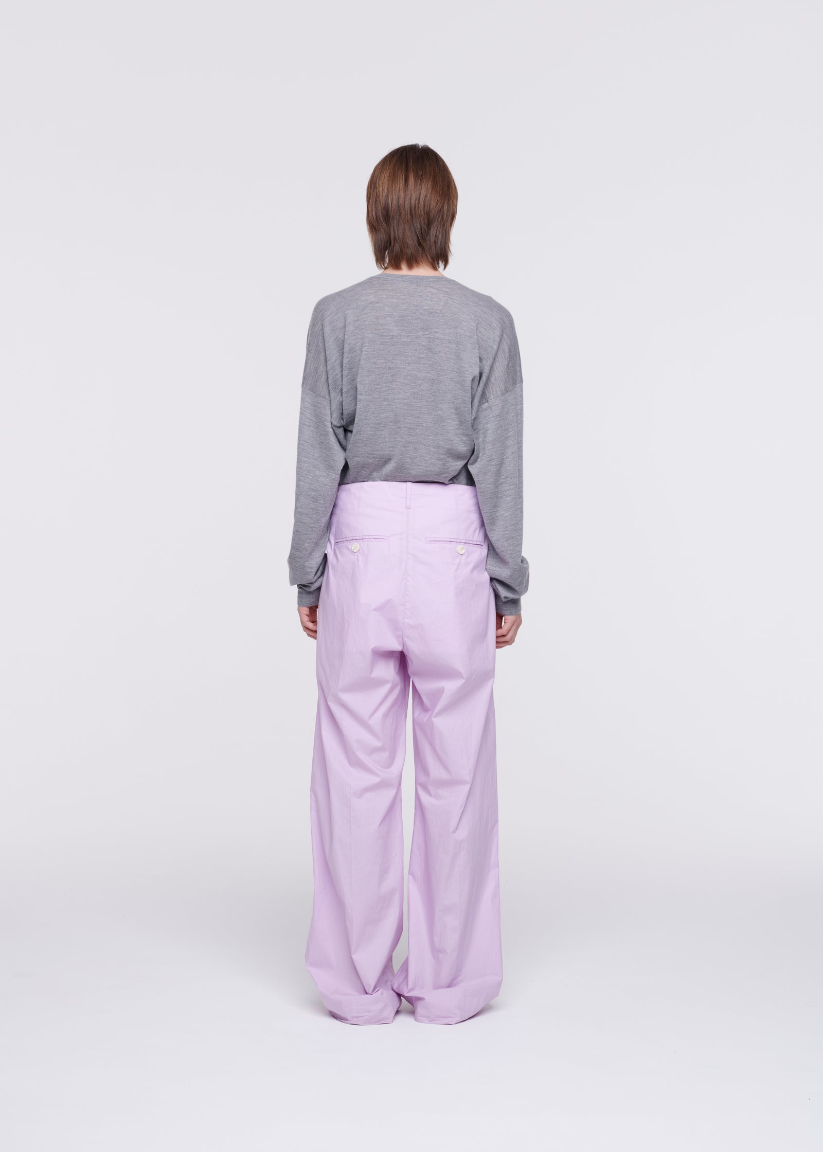 PLEATED LILAC WIDE LEG PANTS