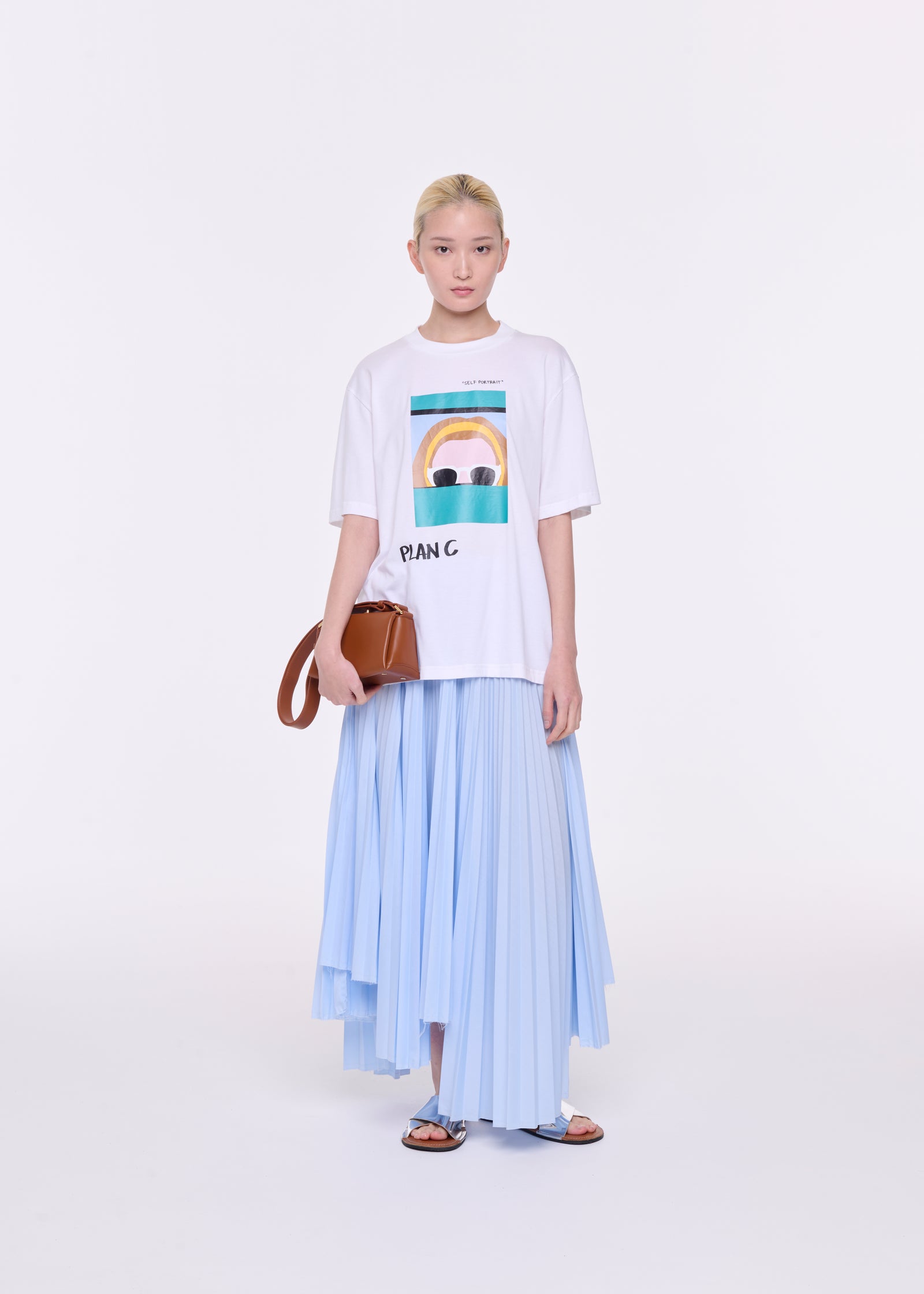 WHITE "SELF PORTRAIT" PRINT T-SHIRT