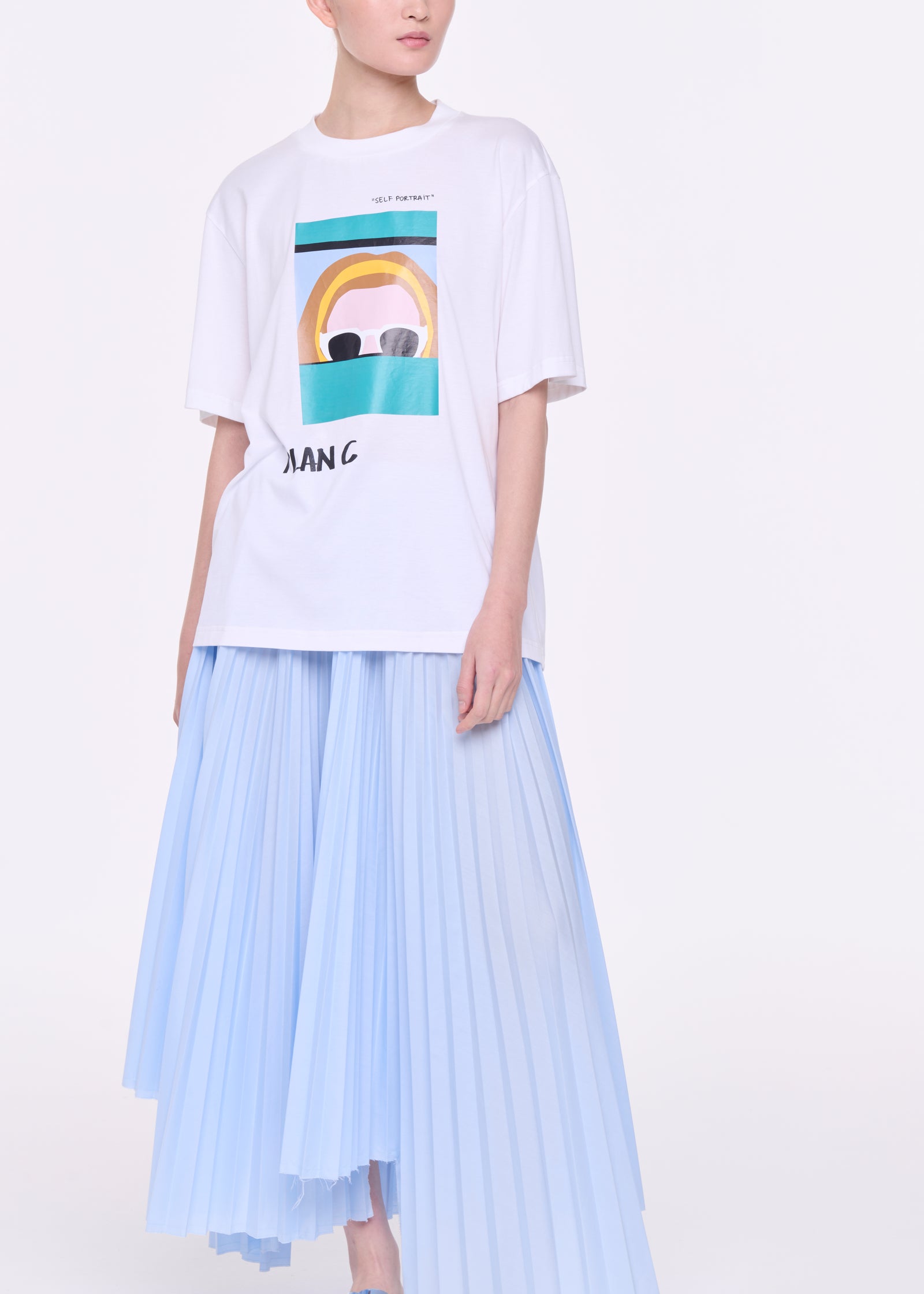 WHITE "SELF PORTRAIT" PRINT T-SHIRT