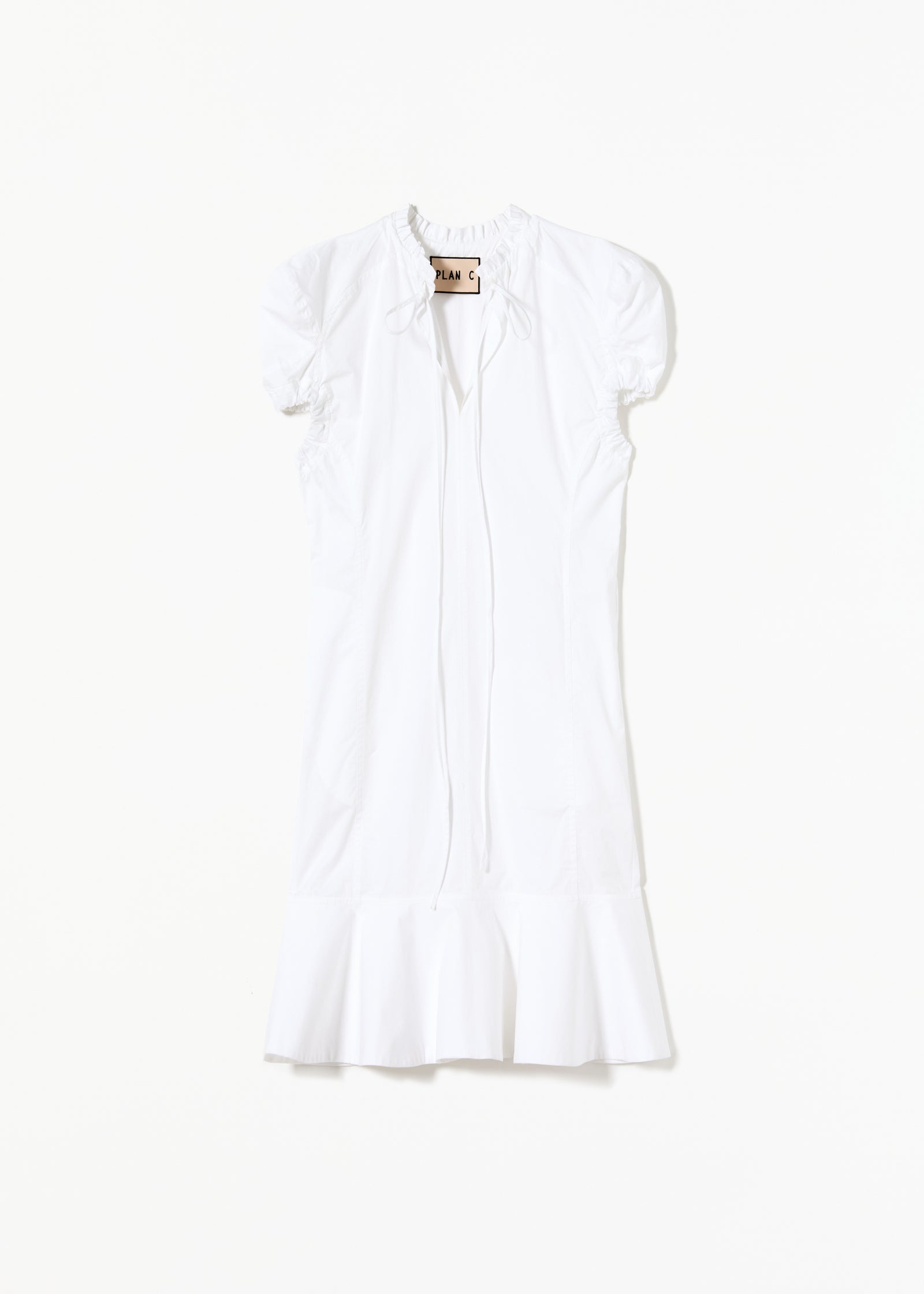 COTTON MINI DRESS WITH PUFFED SLEEVES
