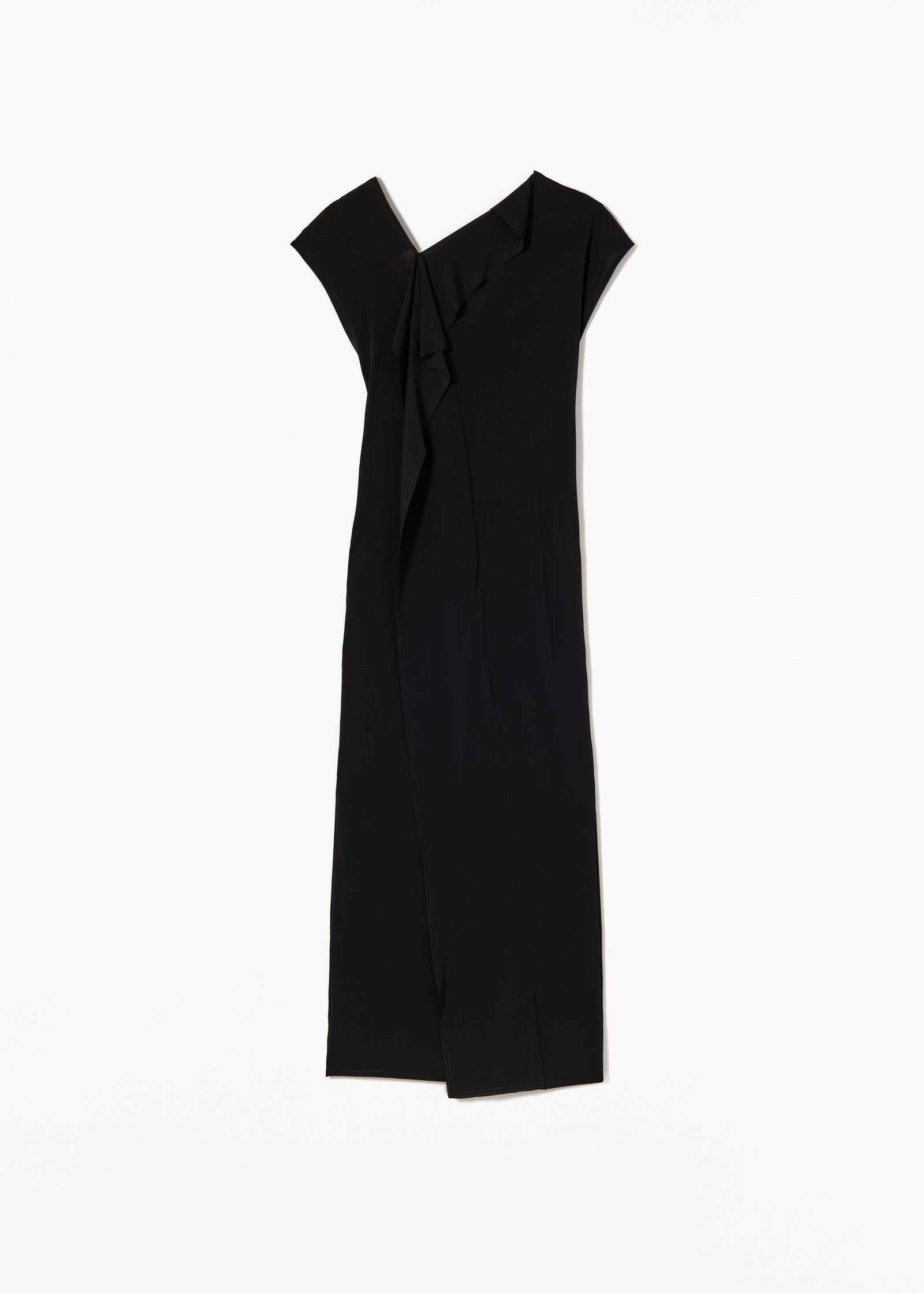 JERSEY LONG DRESS WITH ASYMMETRIC NECKLINE