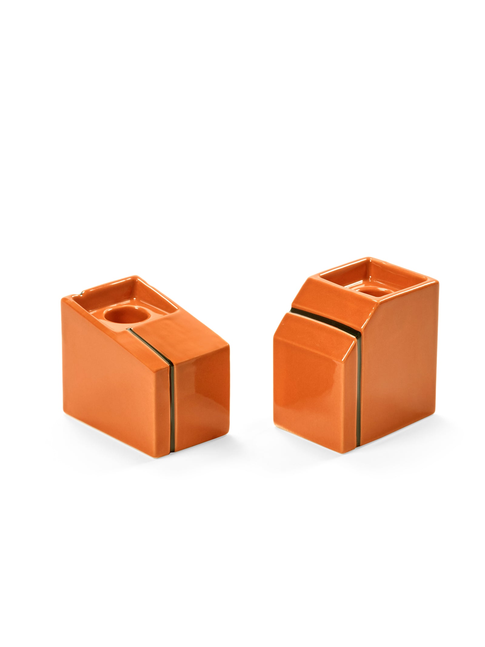 ORANGE CANDLEHOLDERS