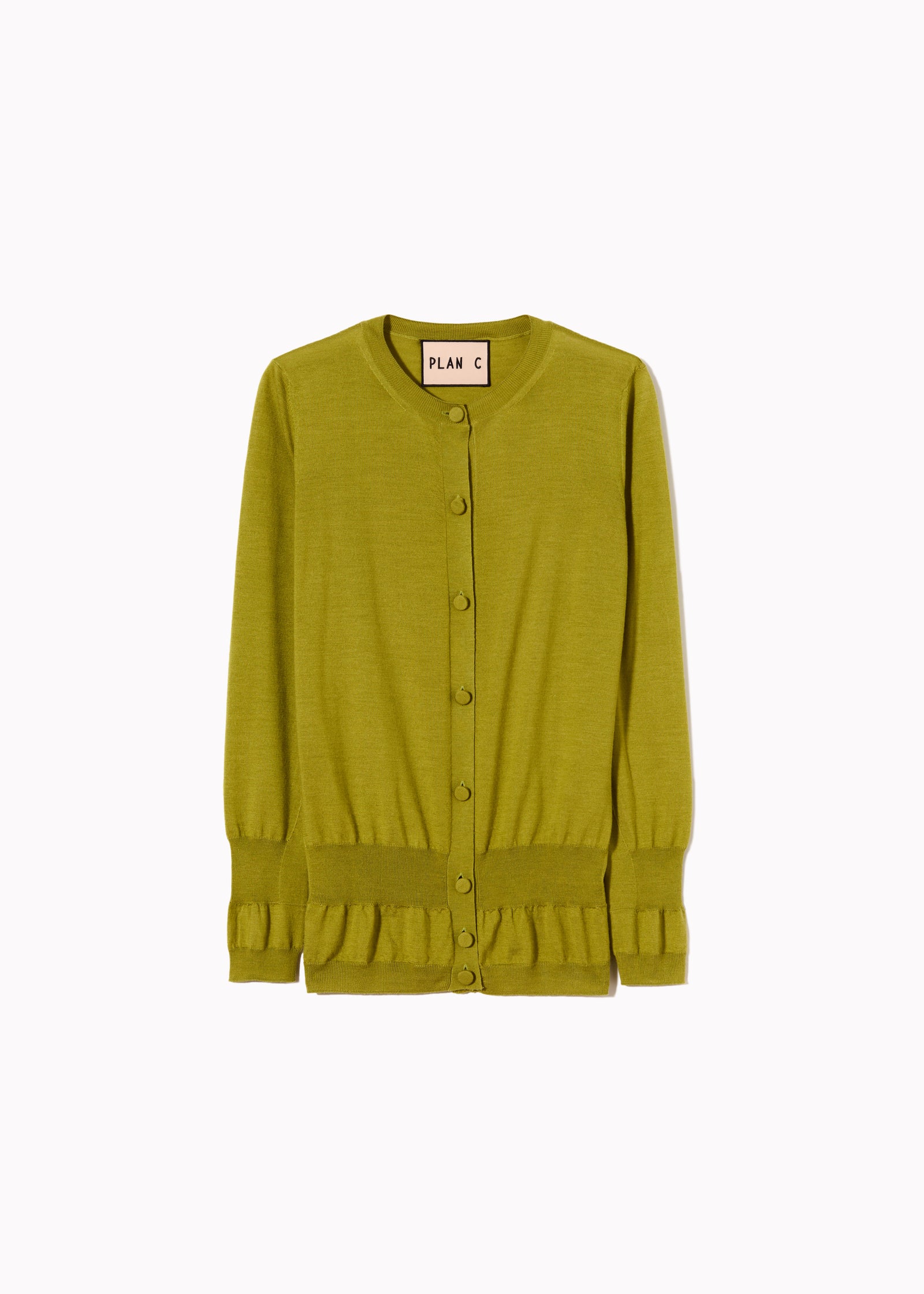 ACID GREEN SILK WOOL CARDIGAN