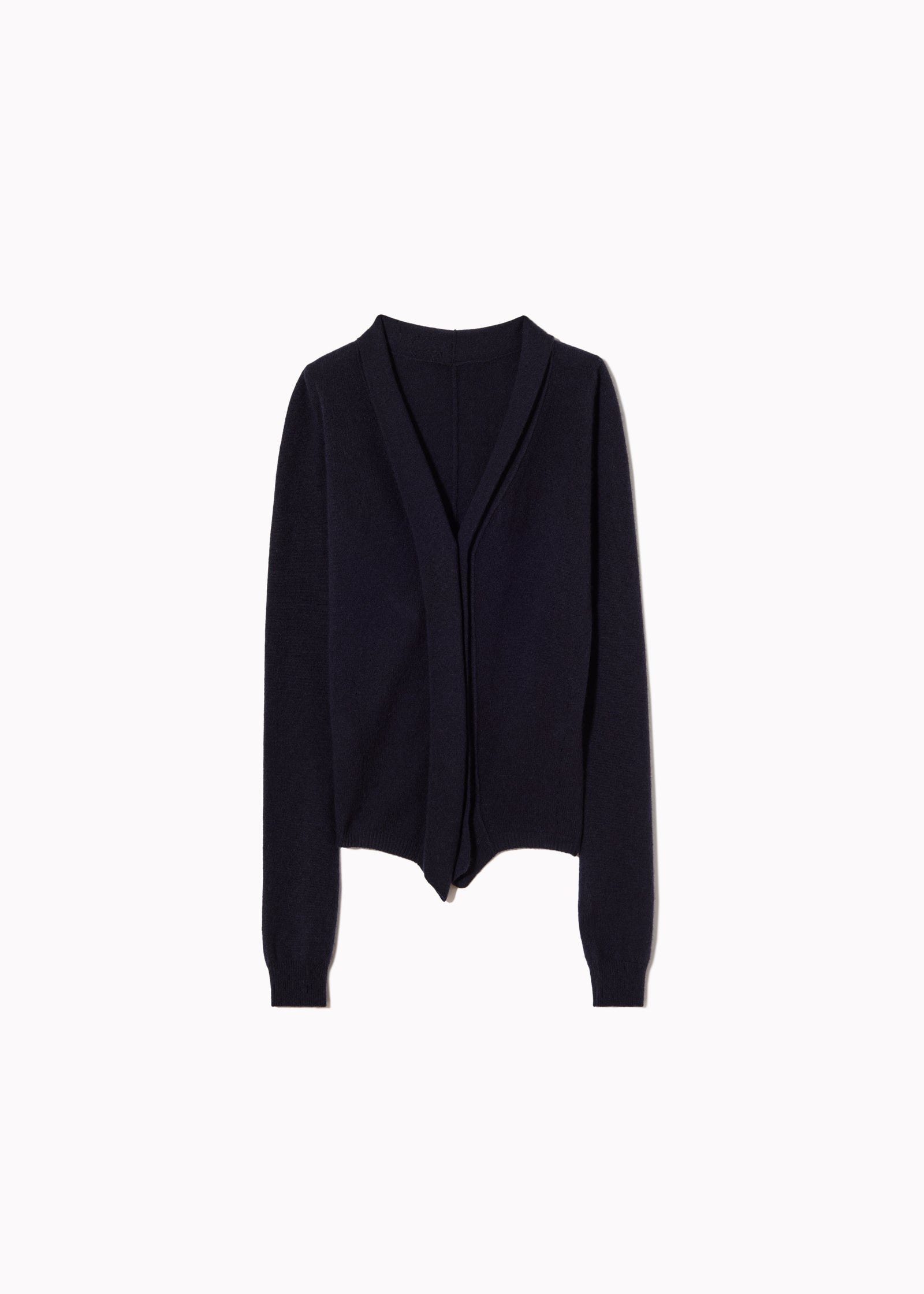 CARDIGAN CASHMERE SCOLLO A V BLU NAVY