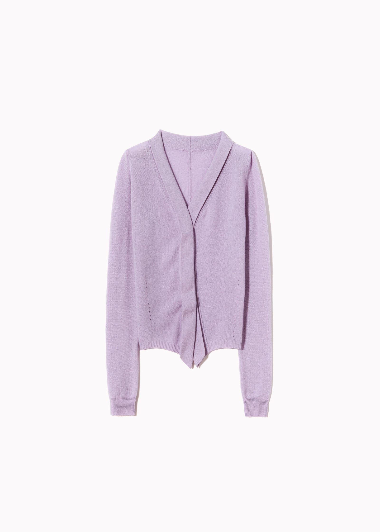 LILAC CASHMERE V-NECK CARDIGAN
