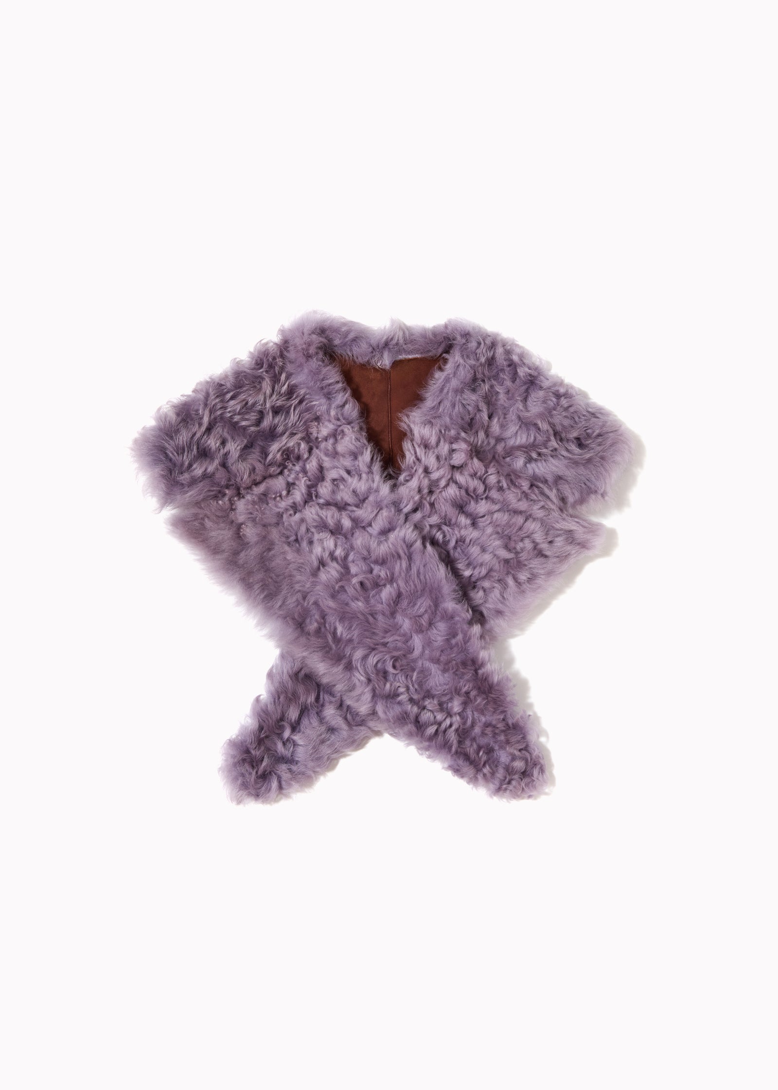 LILAC CURLY SHEARLING REVER COLLAR
