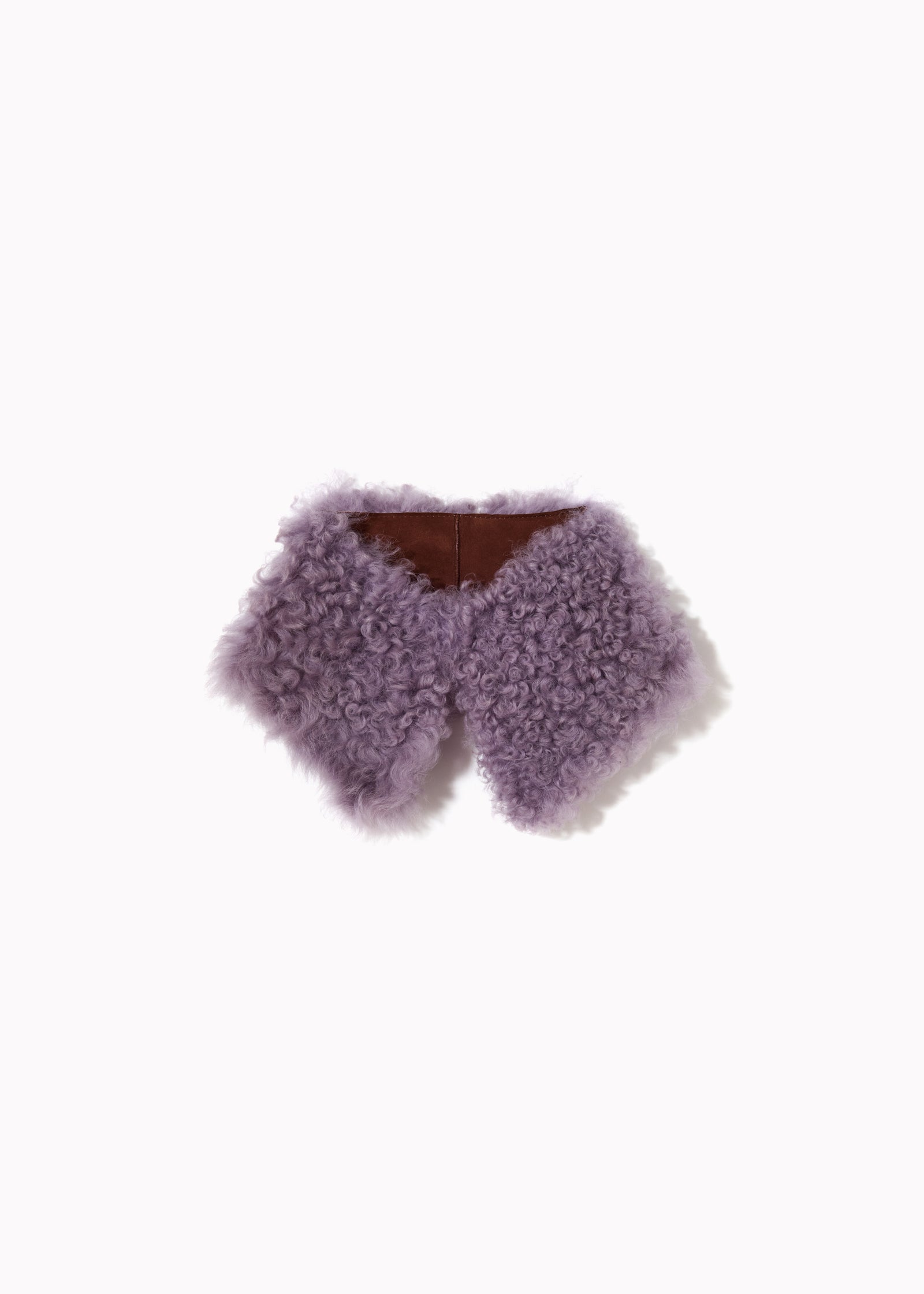LILAC CURLY SHEARLING SHORT COLLAR