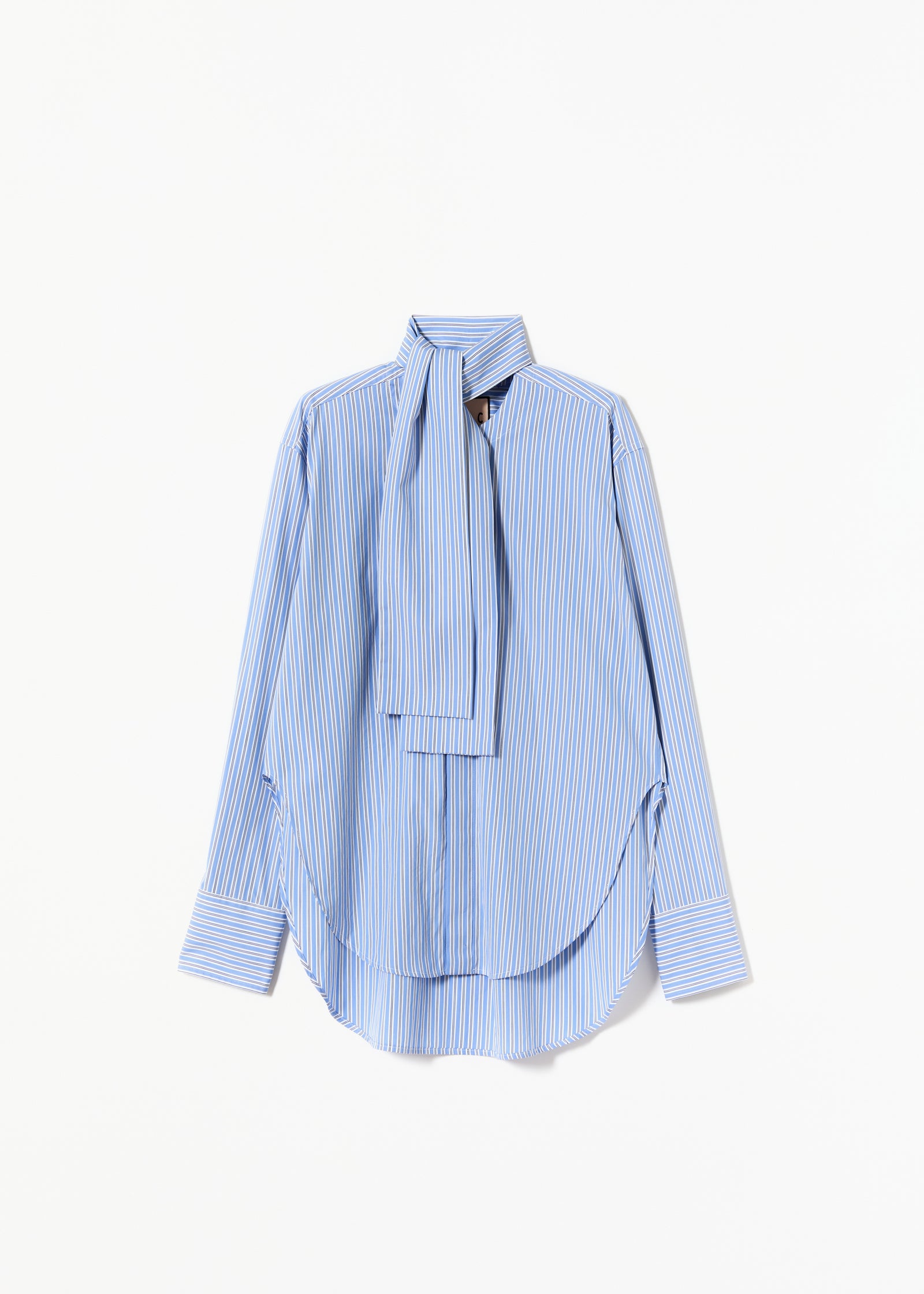 CAMICIA DI COTONE A RIGHE CON FOULARD