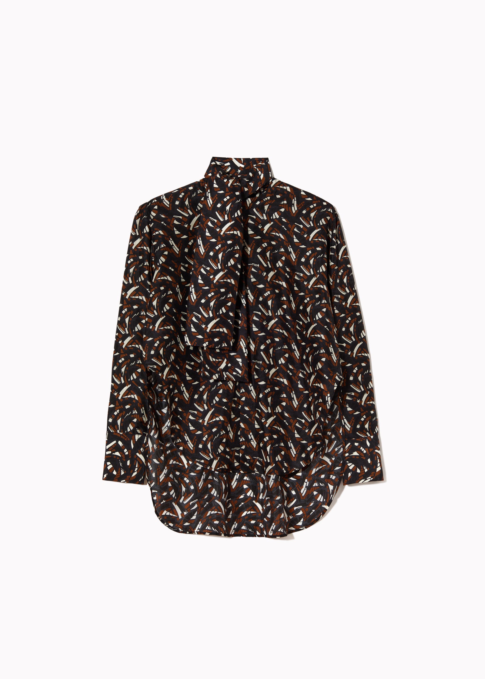 ABSTRACT LEAVES HABOUTAI SILK SHIRT