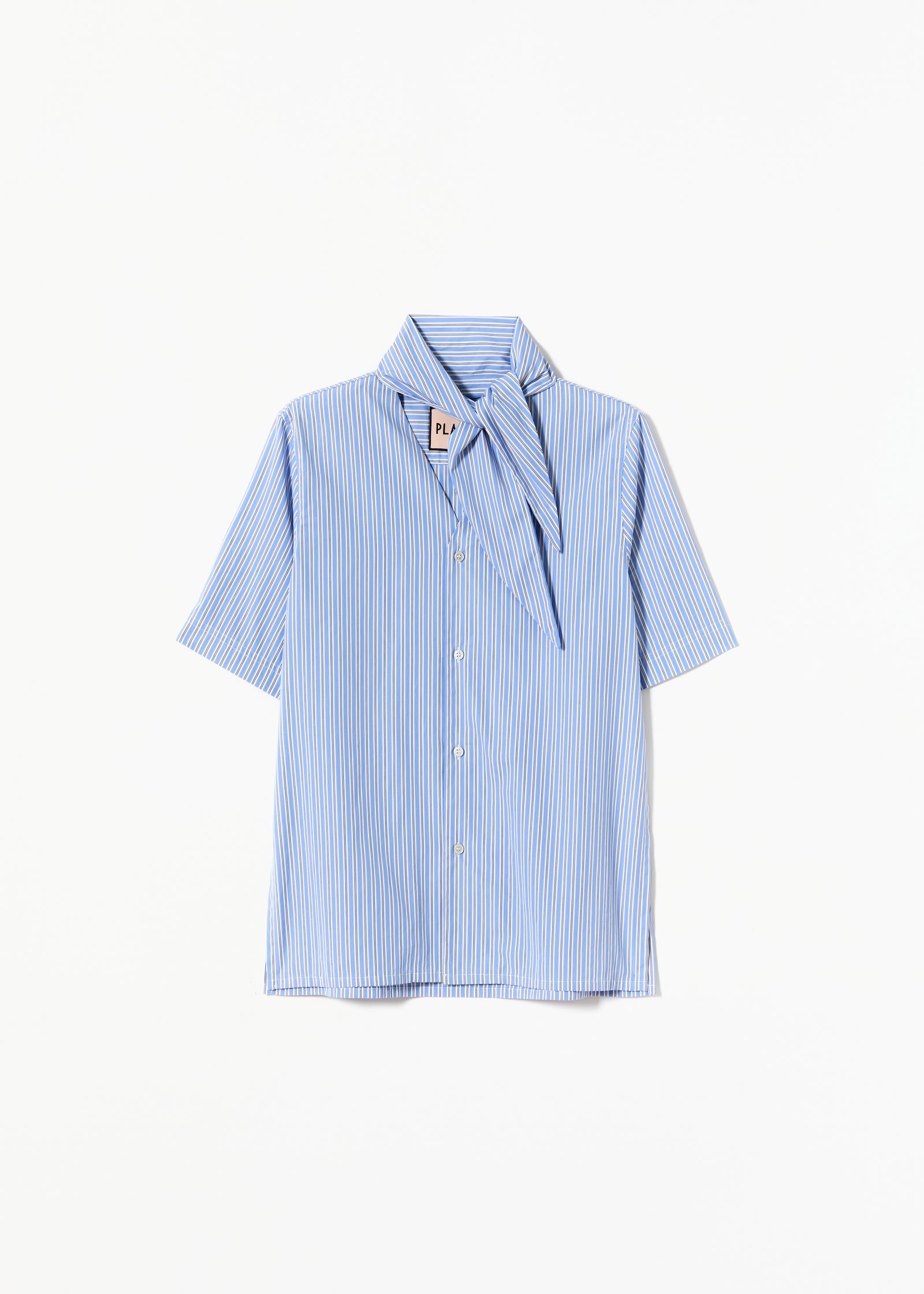 STRIPED V-NECK COTTON SHIRT