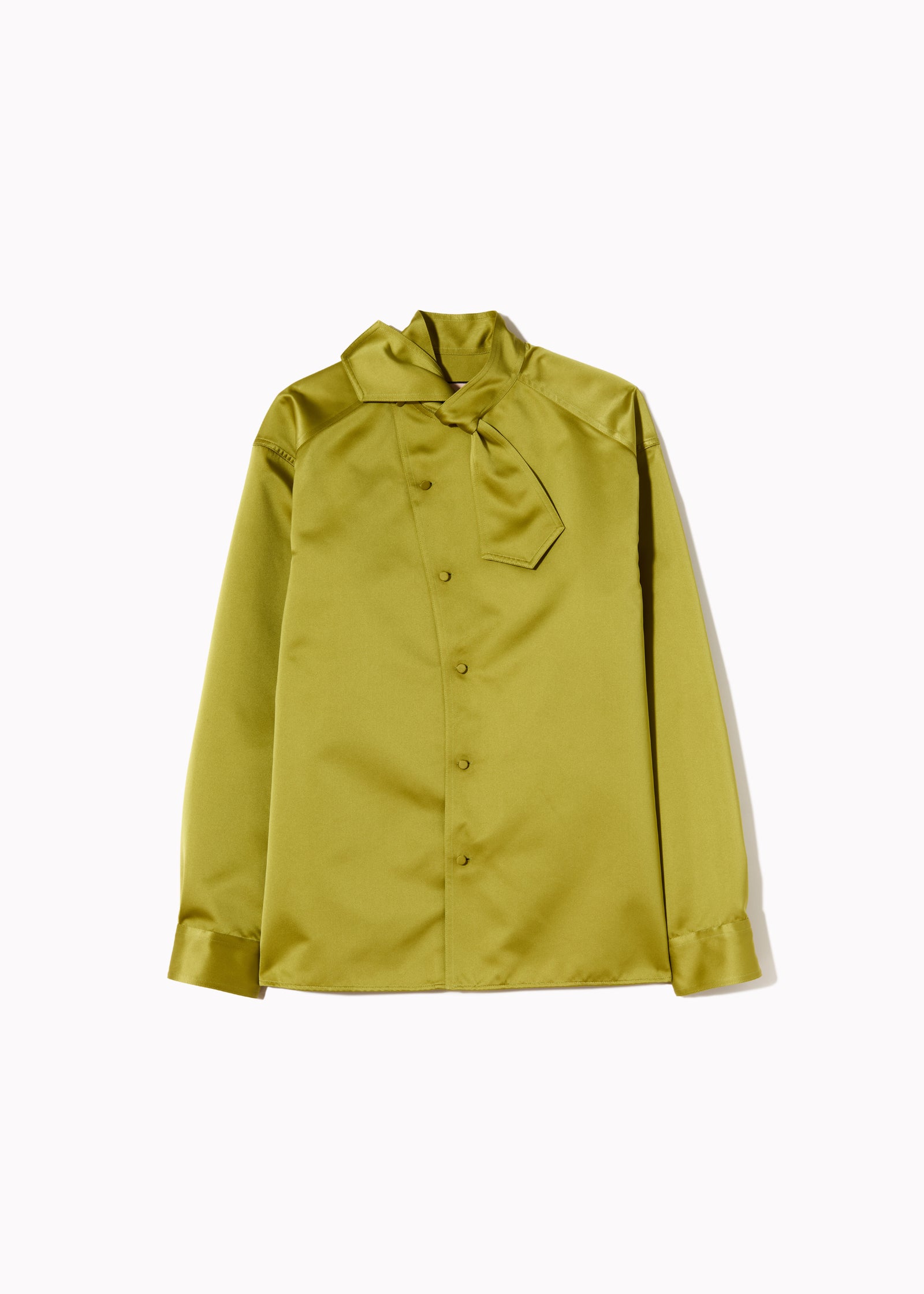 ASYMMETRIC SCARF COLLAR DUCHESSE SHIRT