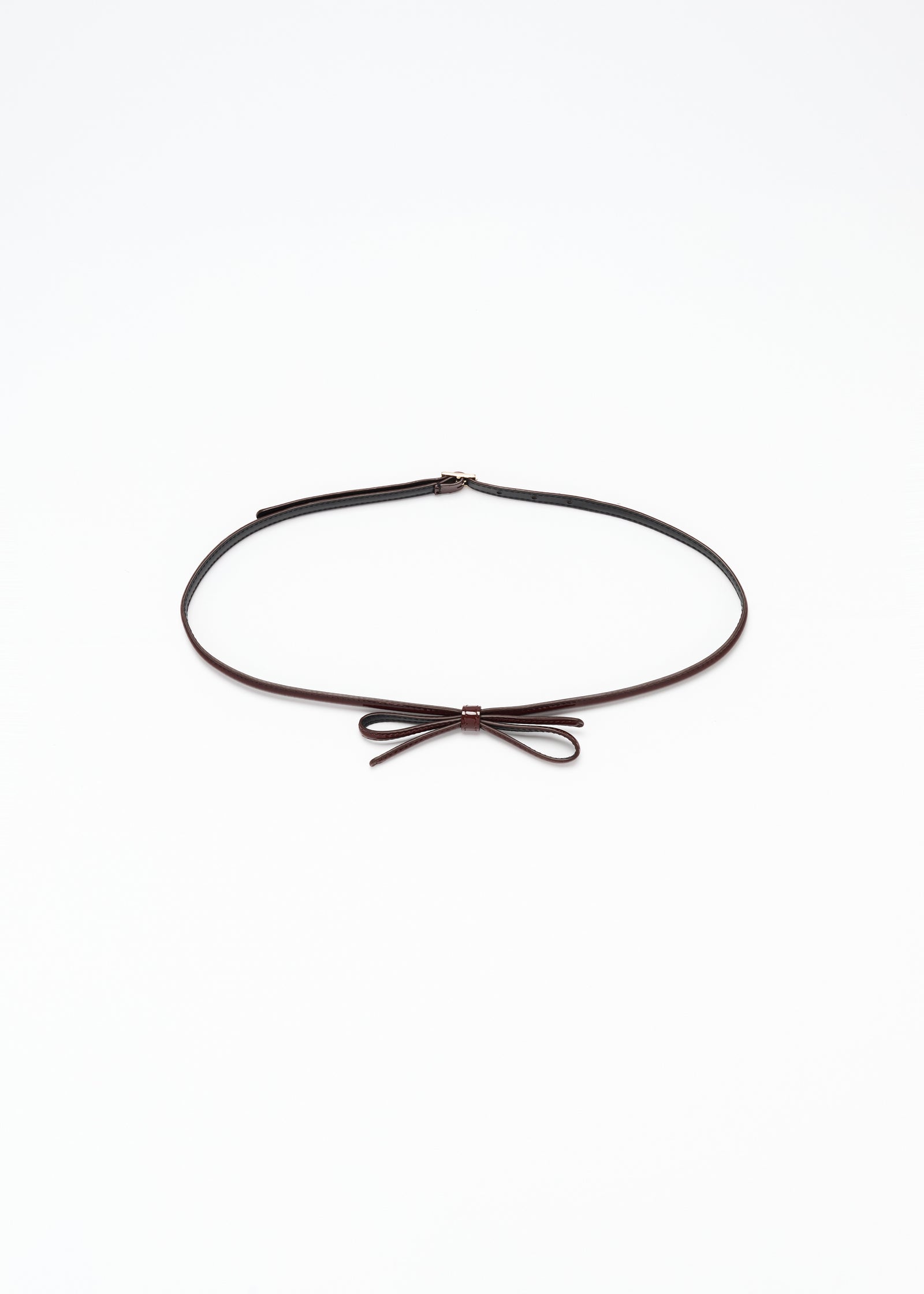 BARK LEATHER SKINNY BELT