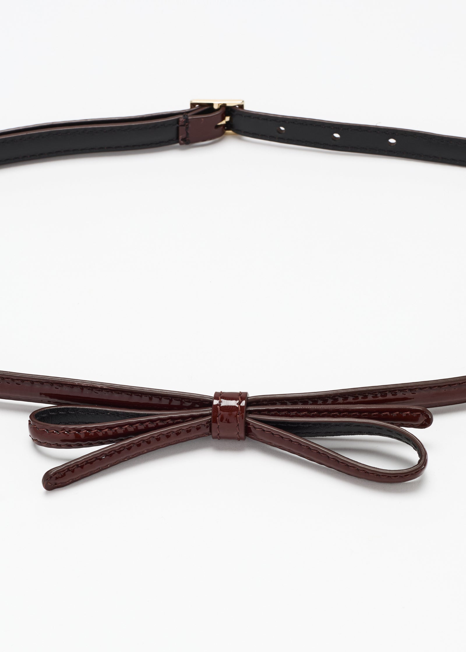 BARK LEATHER SKINNY BELT
