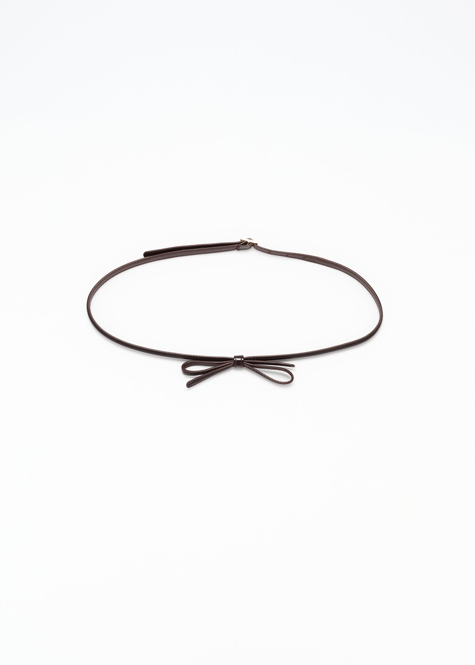 MORO HEAD LEATHER SKINNY BELT