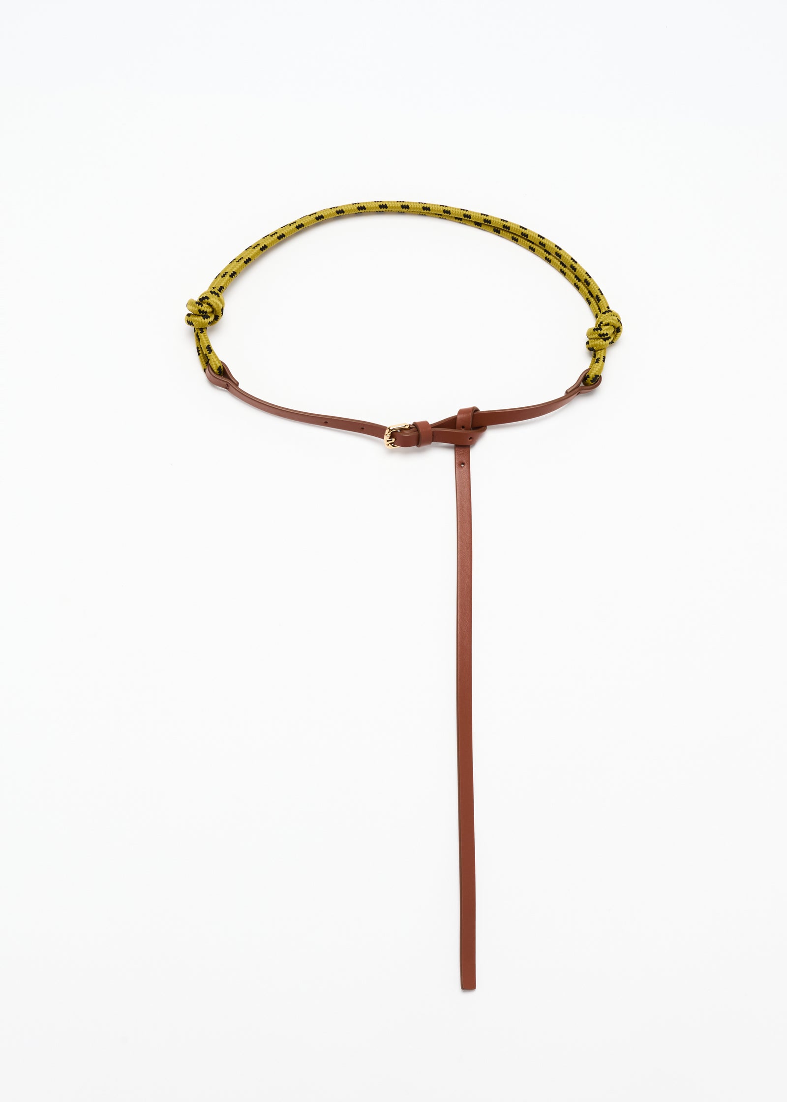 ACID GREEN BRAIDED LANYARD AND LEATHER BELT
