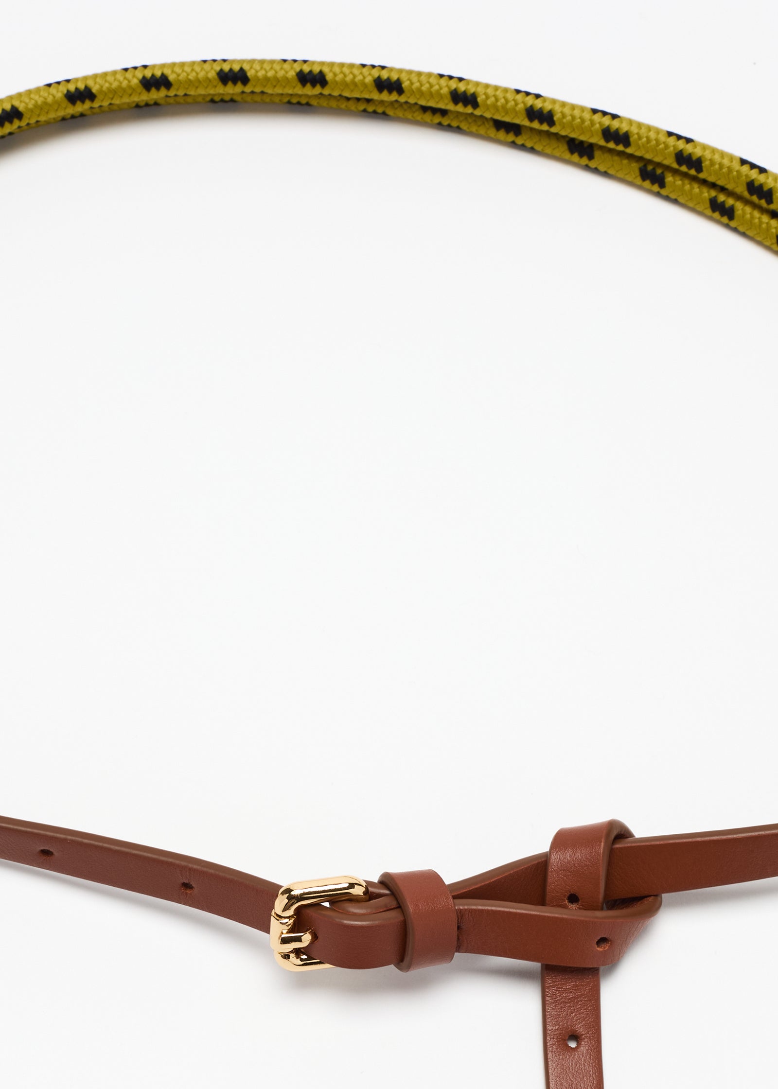ACID GREEN BRAIDED LANYARD AND LEATHER BELT