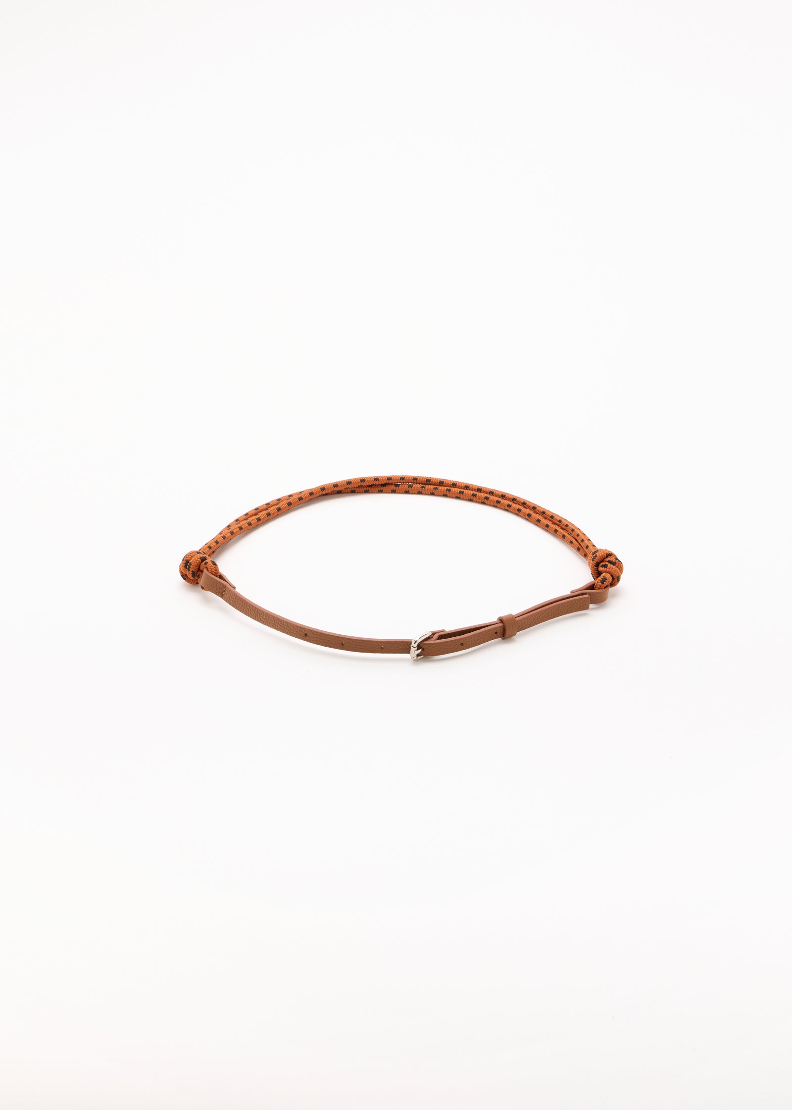 TOBACCO BRAIDED LANYARD AND LEATHER BELT