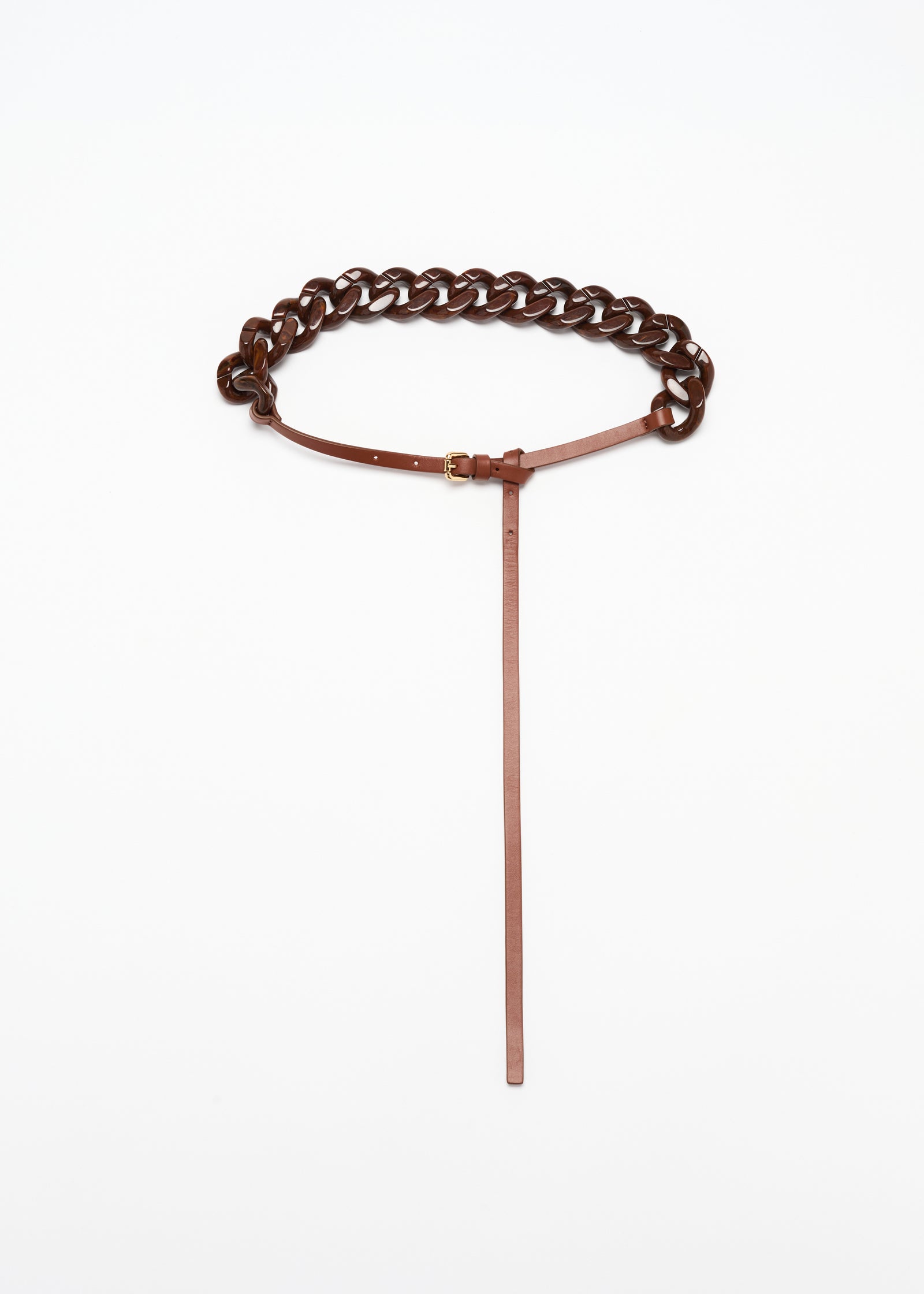 TOASTED CHAIN AND LEATHER BELT