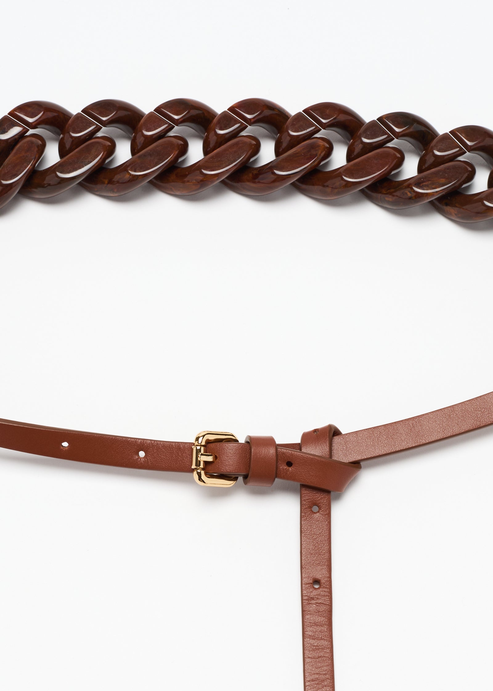 TOASTED CHAIN AND LEATHER BELT