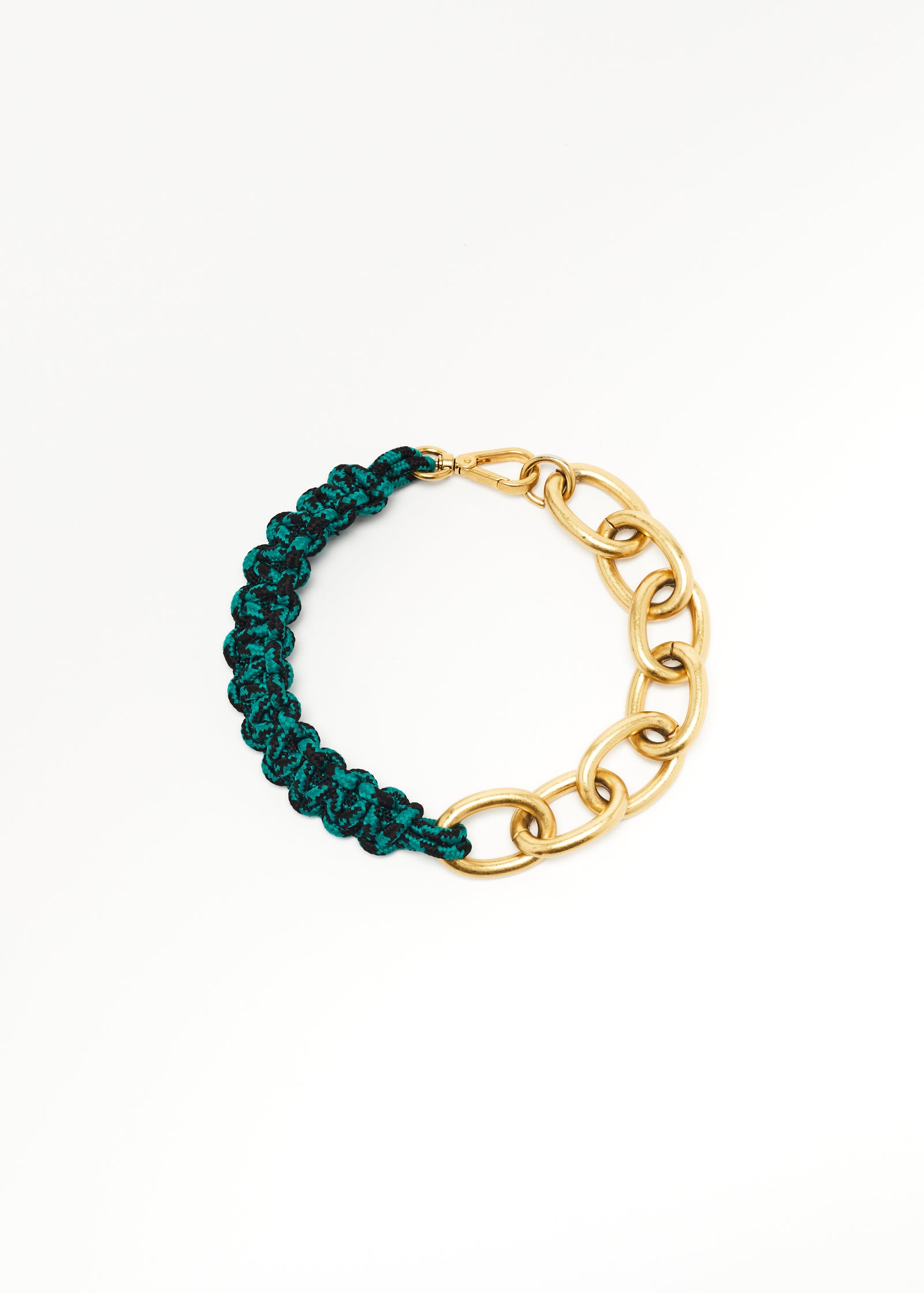 GREEN ROPE AND CHAIN NECKLACE