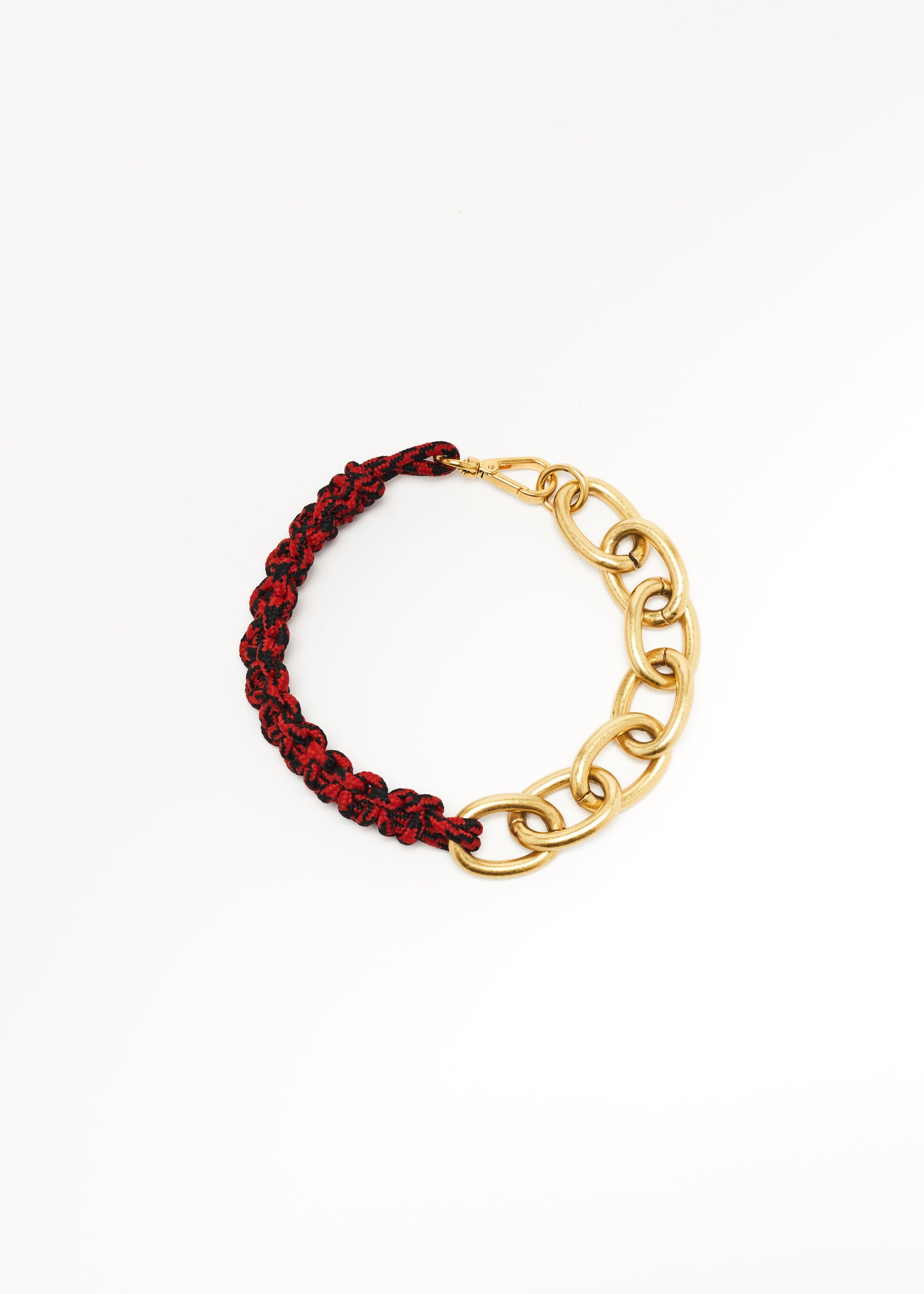 RED AND BLACK ROPE AND CHAIN NECKLACE