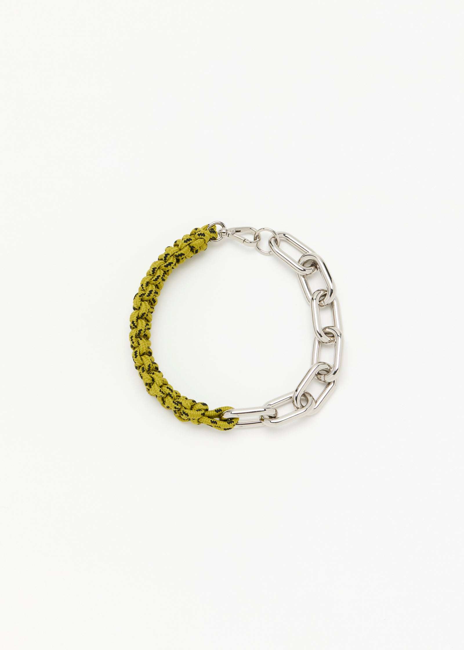 COLLANA CON CATENA IN CORDINO INTRECCIATO VERDE ACIDO
