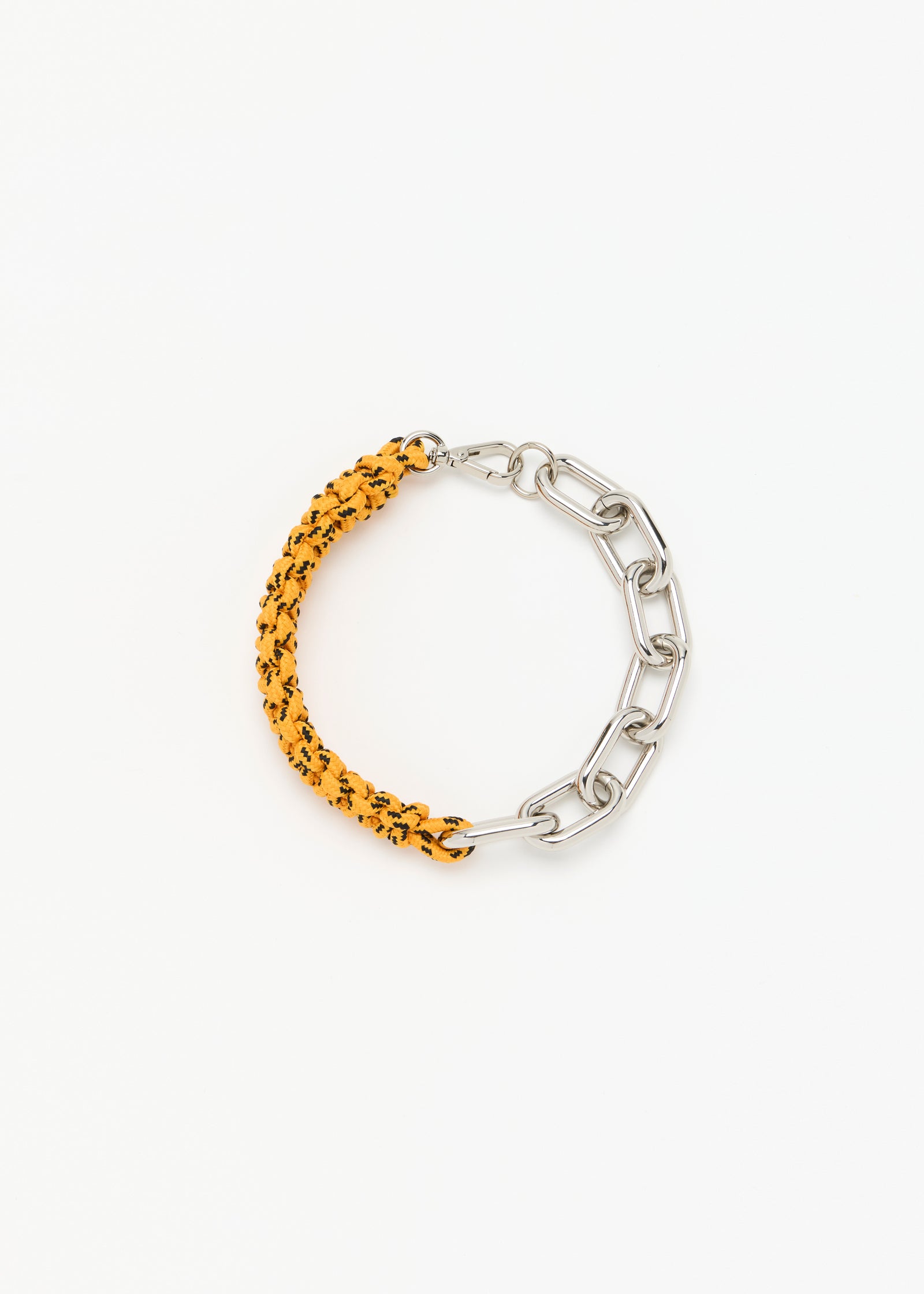 COLLANA CON CATENA E CORDONCINO ARANCIONE
