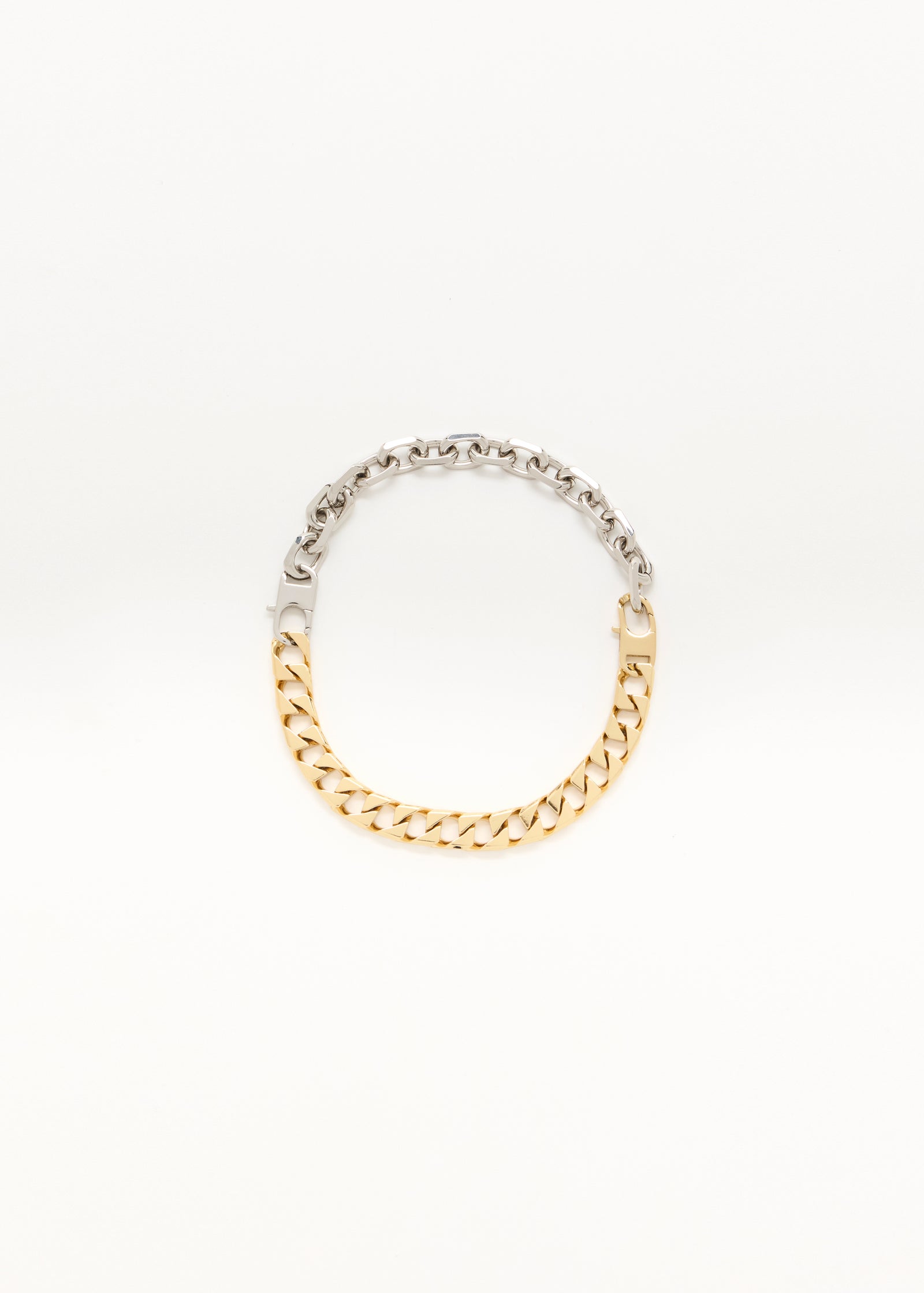 DOUBLE METAL AND GOLD CHAIN NECKLACE