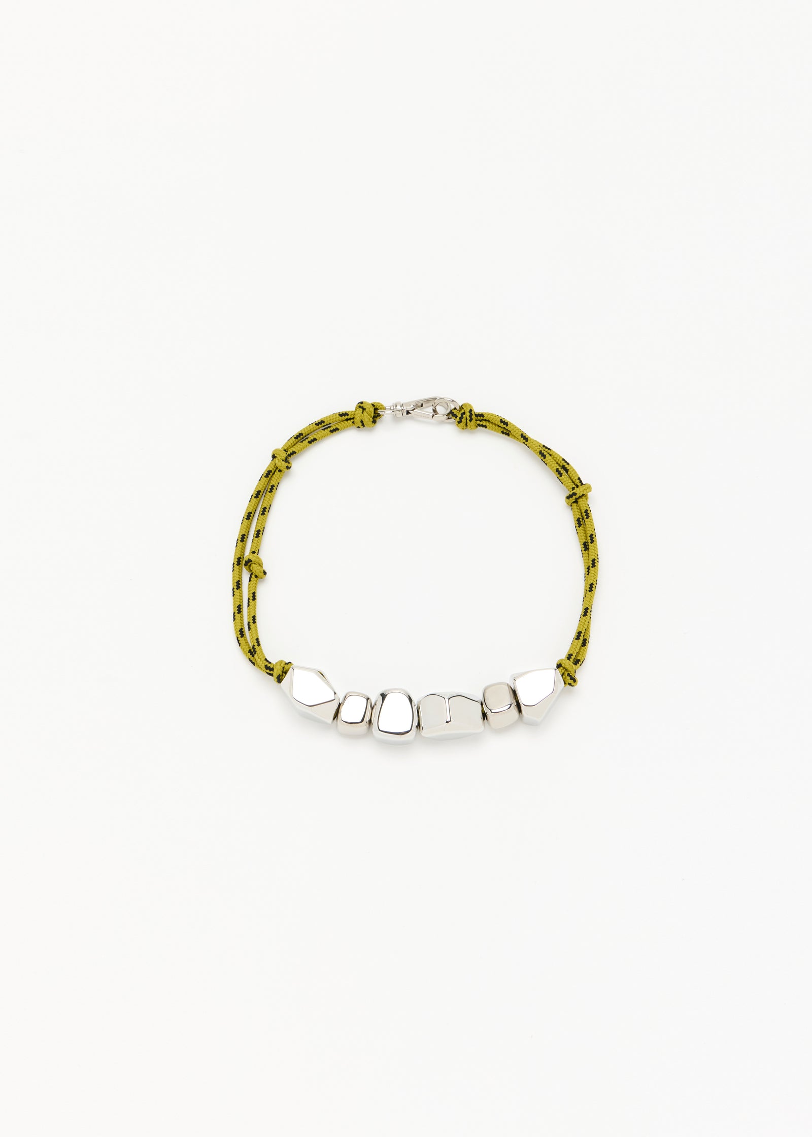 ACID GREEN METAL STONES NECKLACE