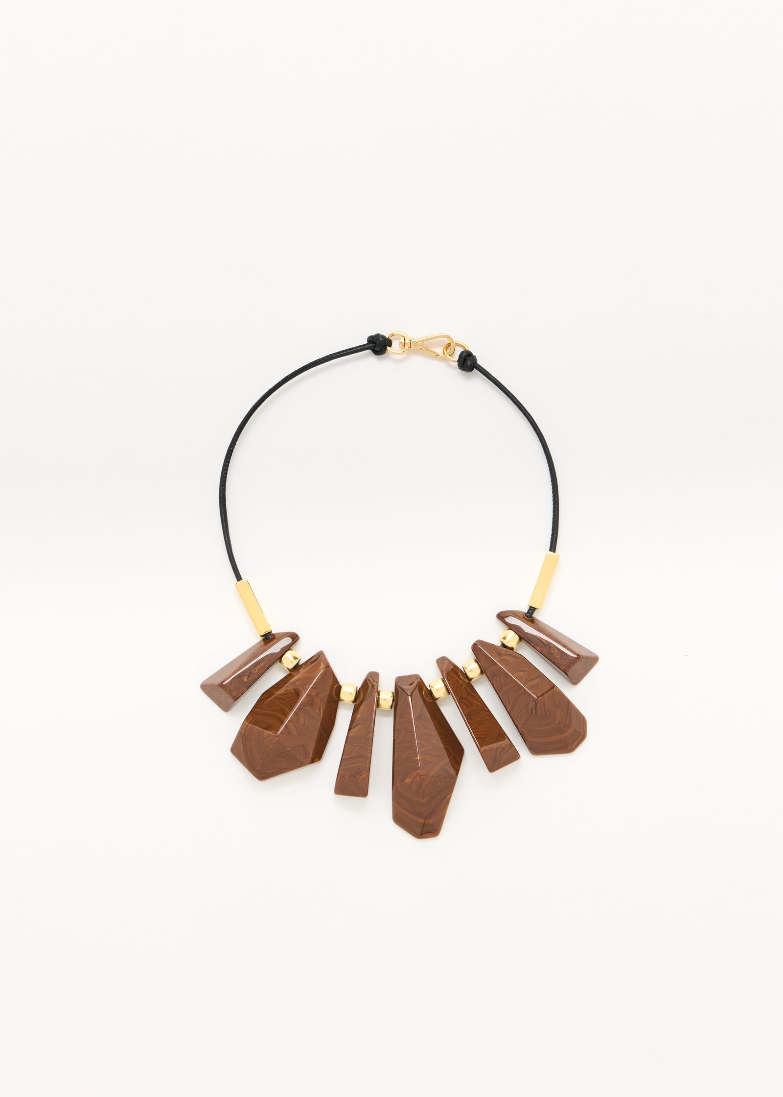 IRREGULAR BROWN PENDANTS NECKLACE