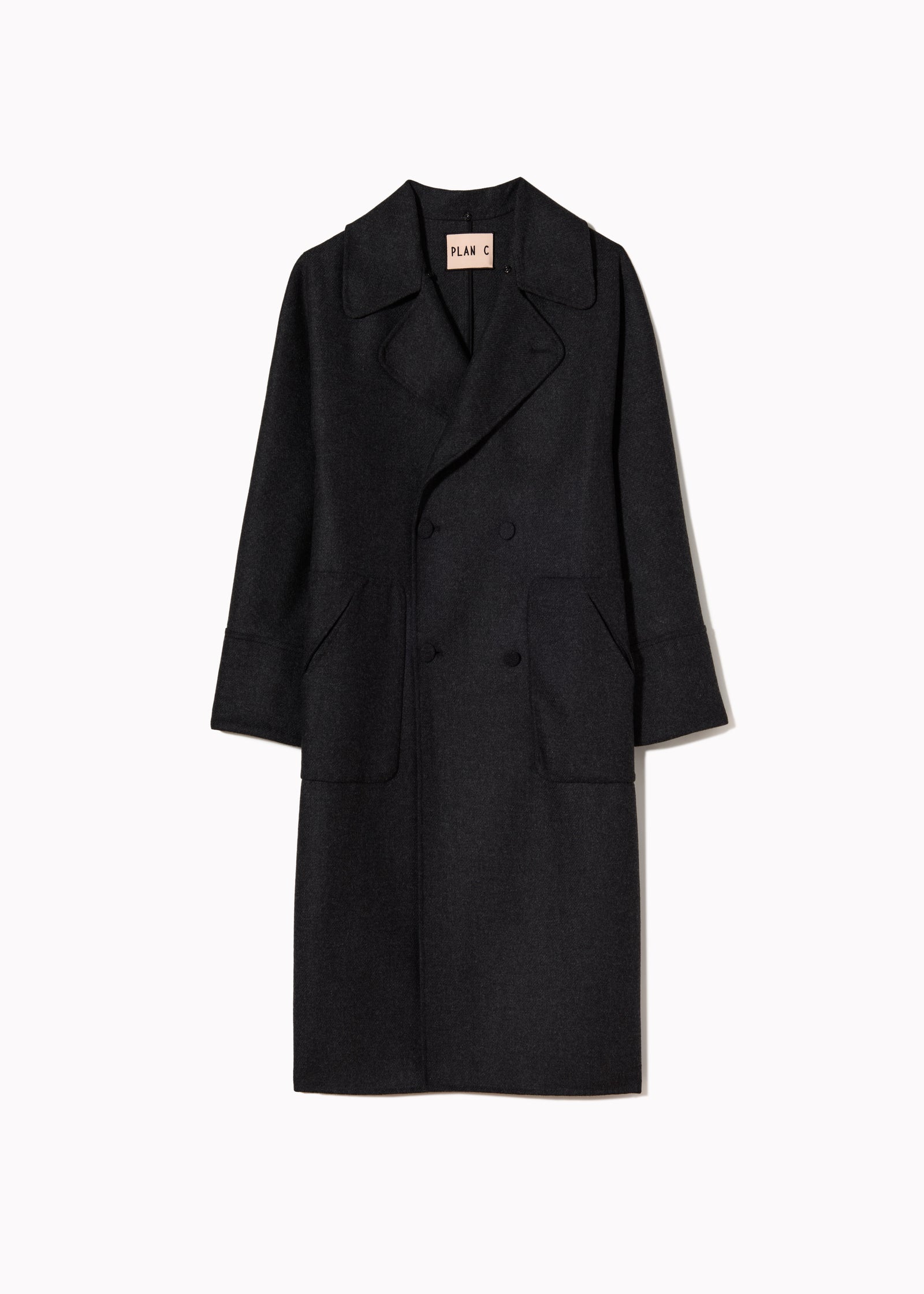 MELANGE WOOL COAT WITH SEQUIN COLLAR