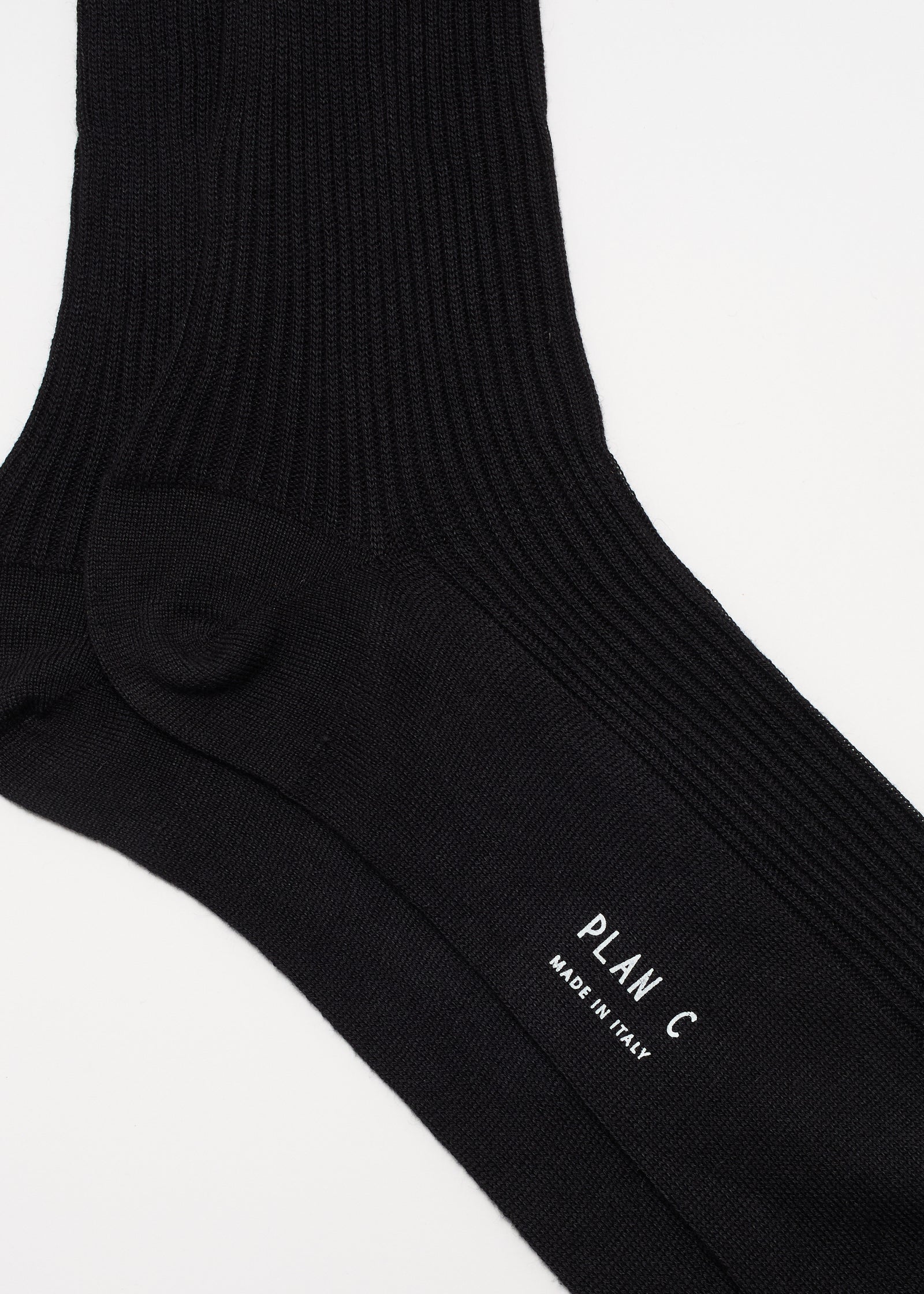 COTTON CASHMERE LONG BLACK SOCKS