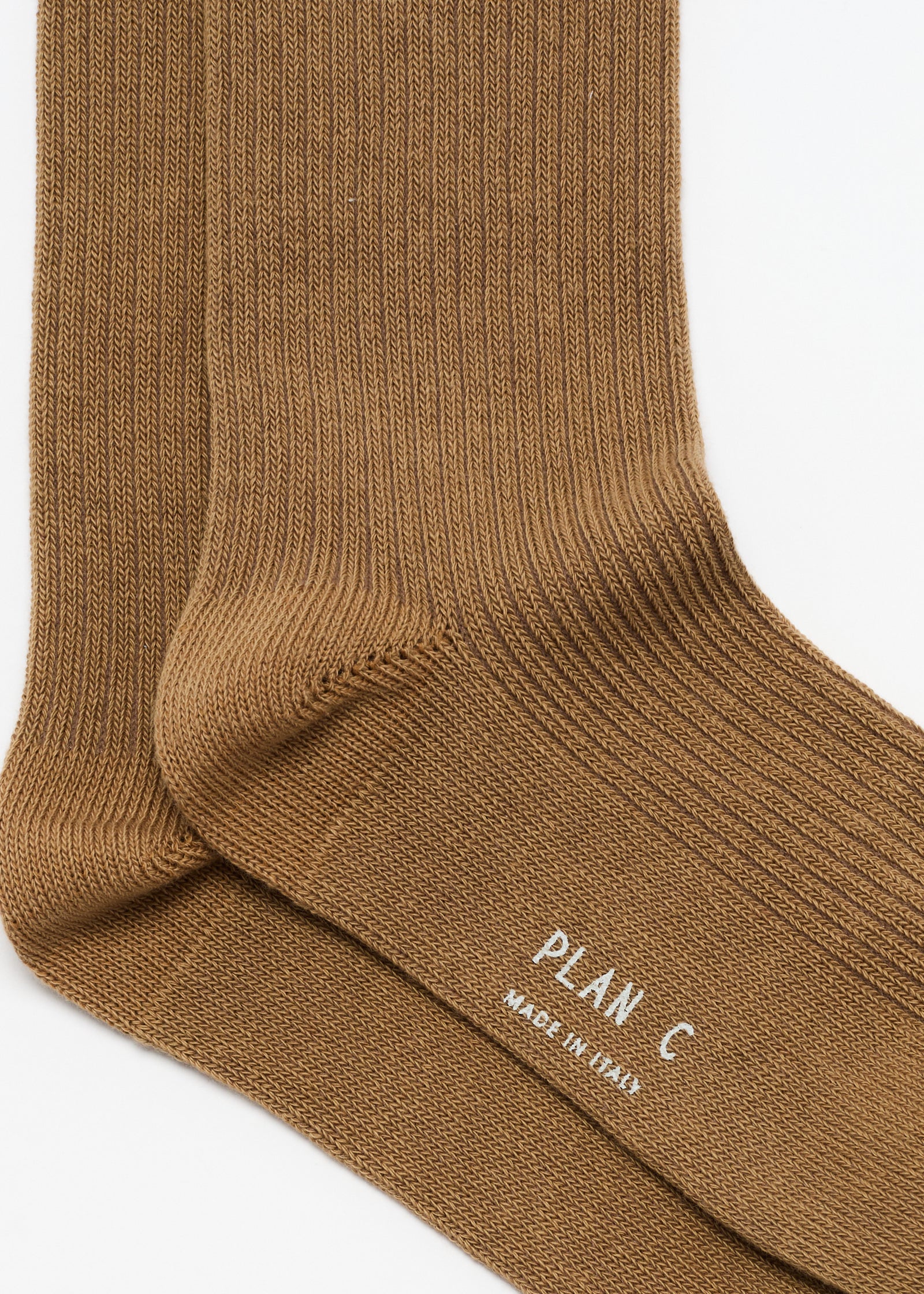 CAMEL SOCKS WITH BLACK STRIPES