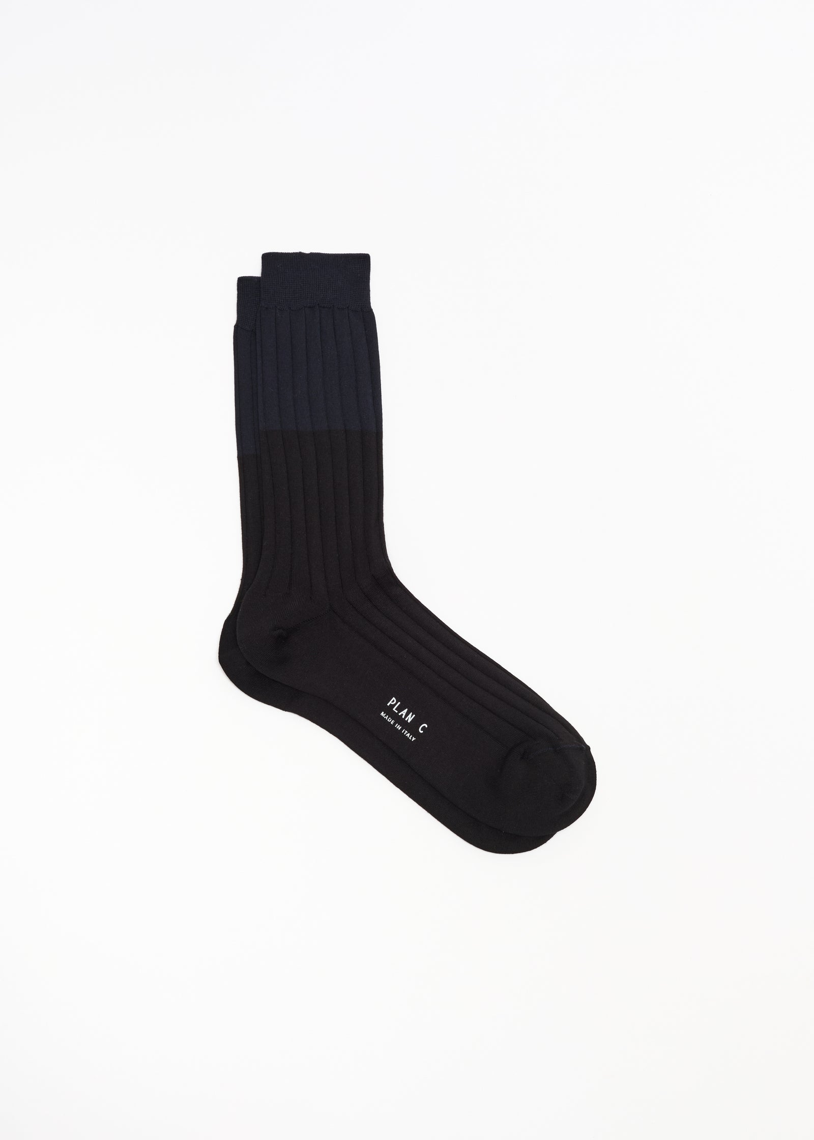 COLOR BLOCK SOCKS BLACK AND NAVY