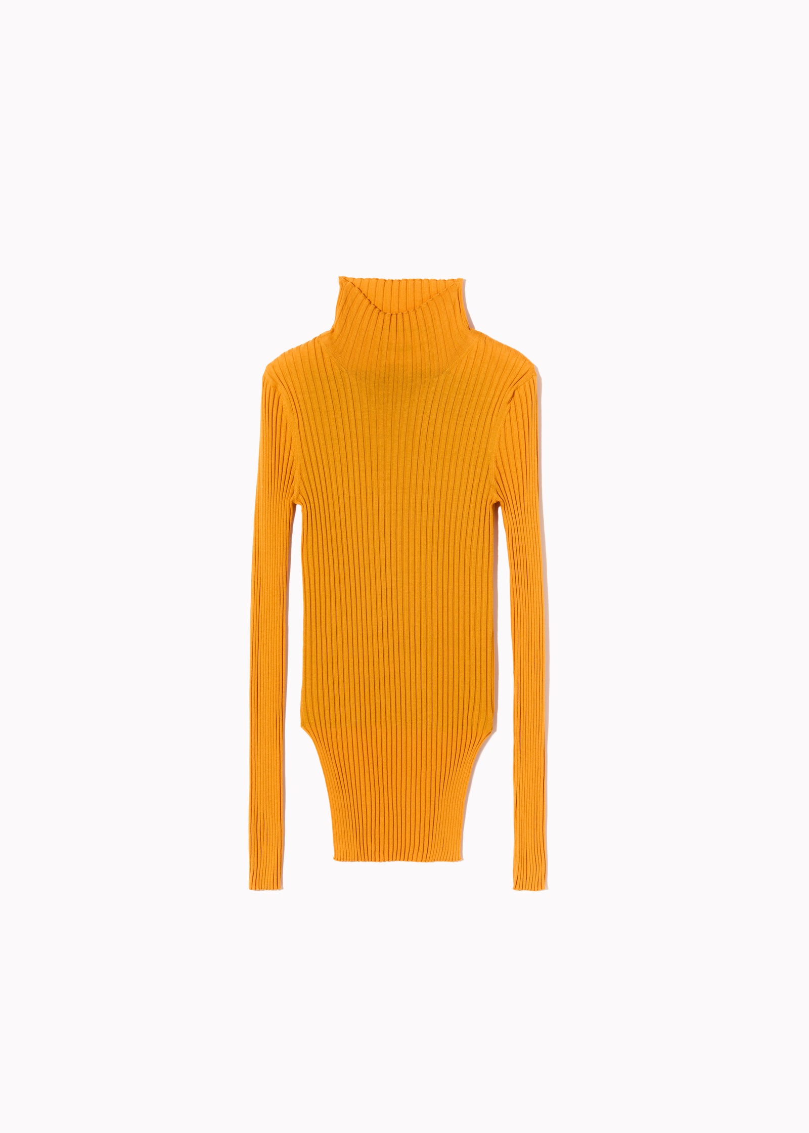 MEDLAR RIBBED SILK YARN TURTLENECK TOP