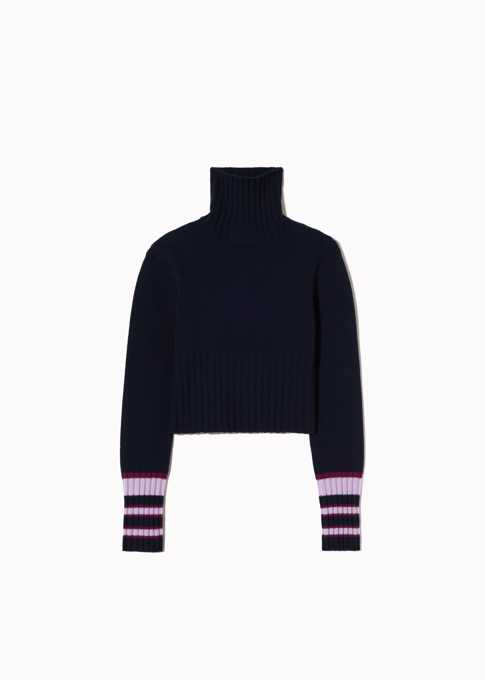 TURTLENECK SWEATER WITH STRIPED CUFFS