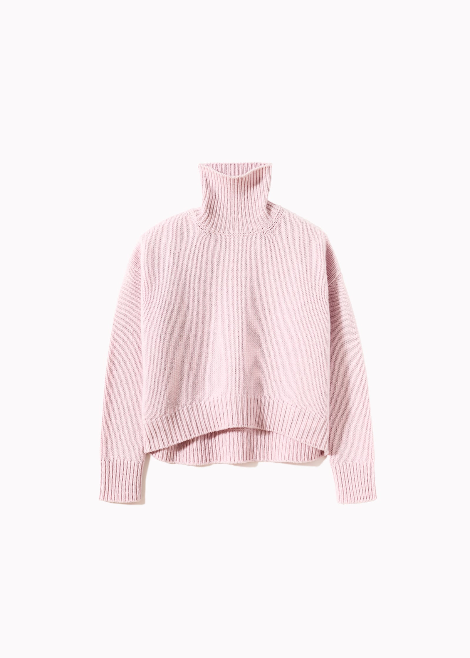PINK WOOL CASHMERE TURTLENECK SWEATER