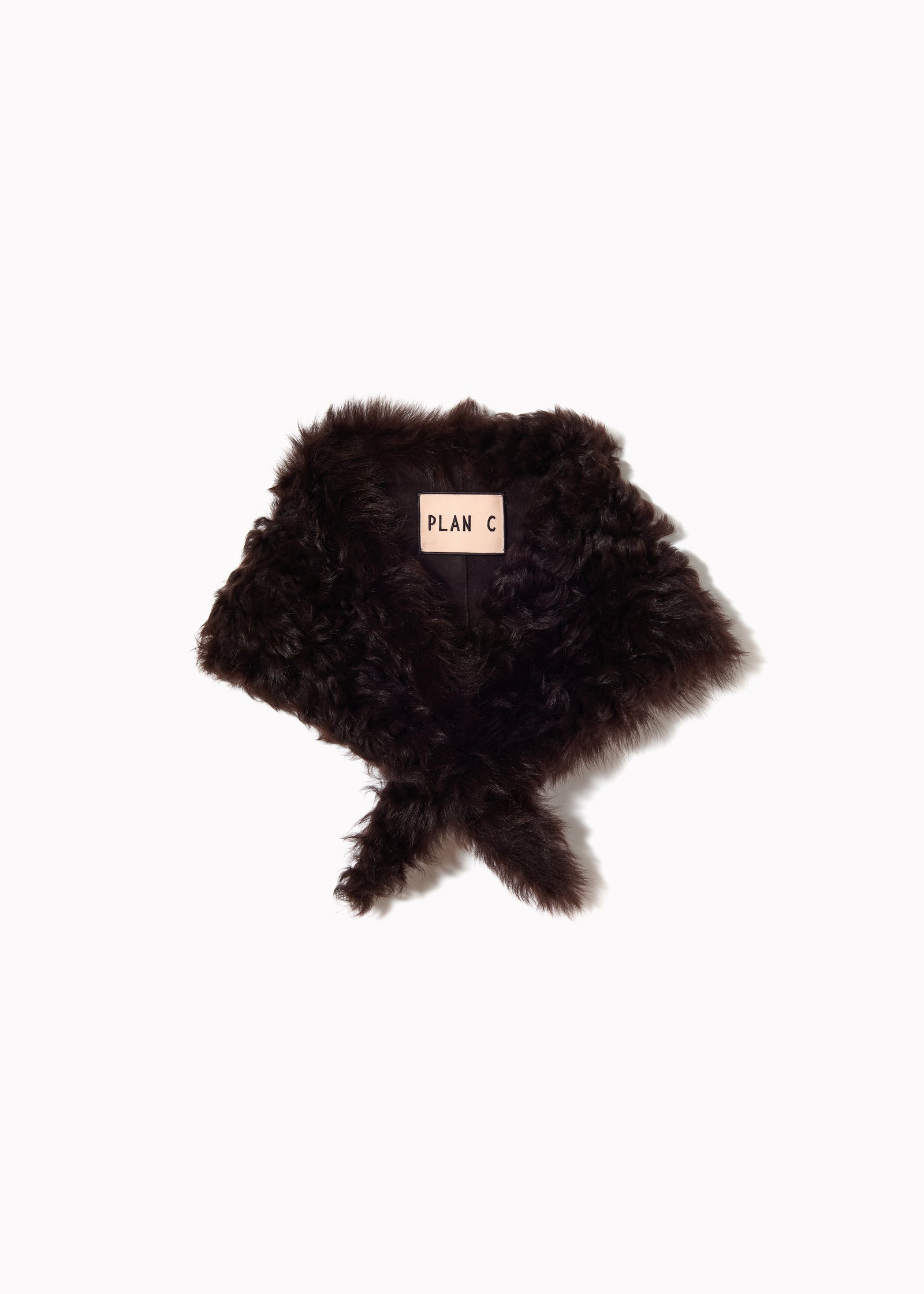 CHESTNUT SHEARLING SCARF COLLAR