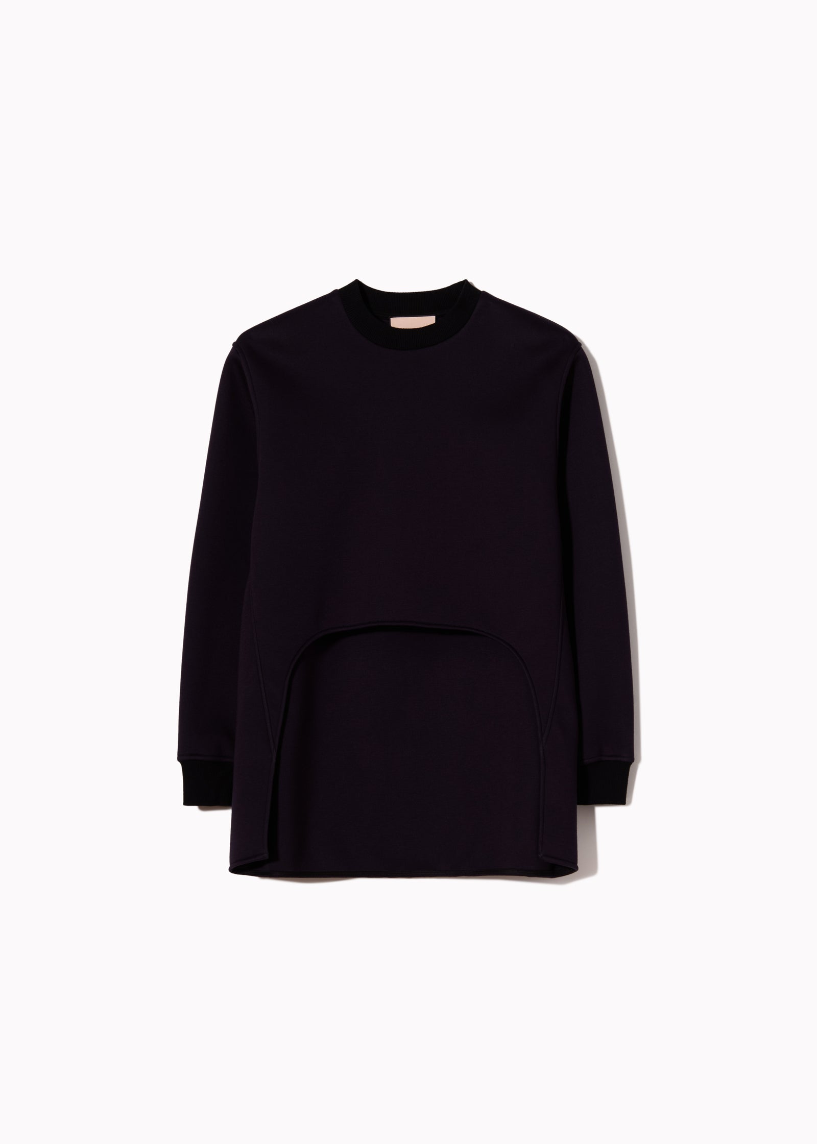 BLUE BLACK SWEATSHIRT WITH ROUNDED EDGE