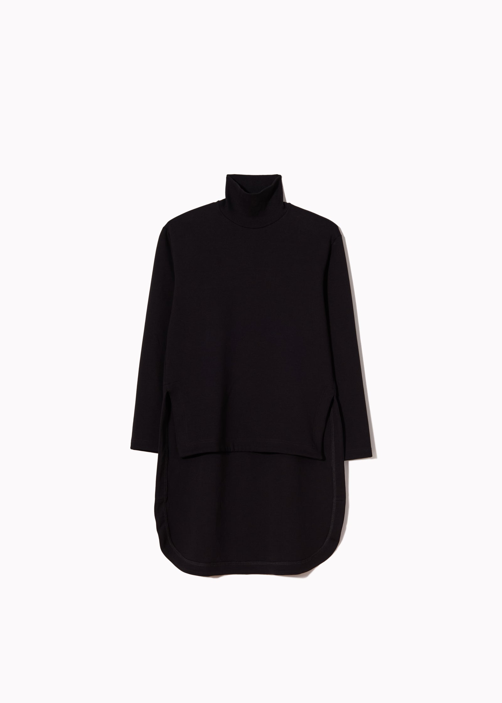 ASYMMETRIC FLEECE TURTLENECK SWEATSHIRT